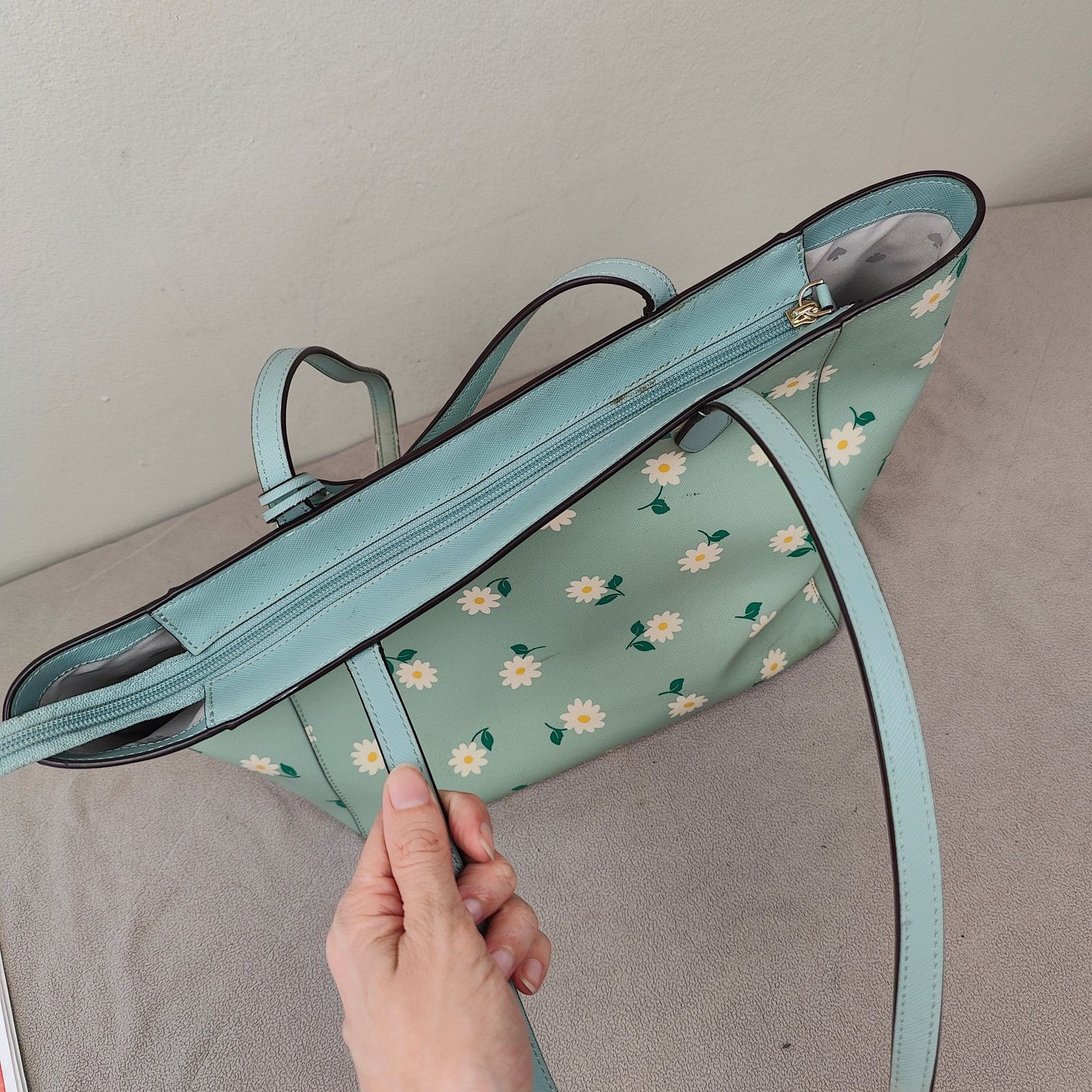 Kate Spade Kate Spade Dana Tote Bag Mint Green Daisy Floral Print Size ONE SIZE - 9 Thumbnail