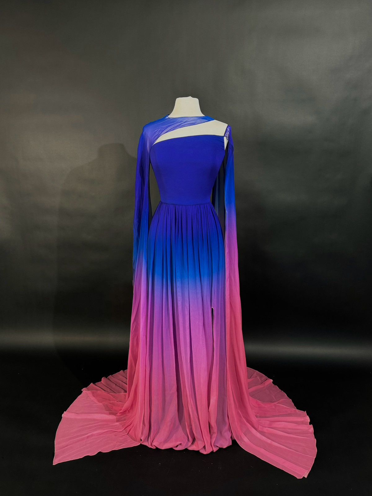 Other Brand New US 6 Georges Hobeika Ombré Chiffon Evening Dress Size M / US 6-8 / IT 42-44 - 3 Thumbnail