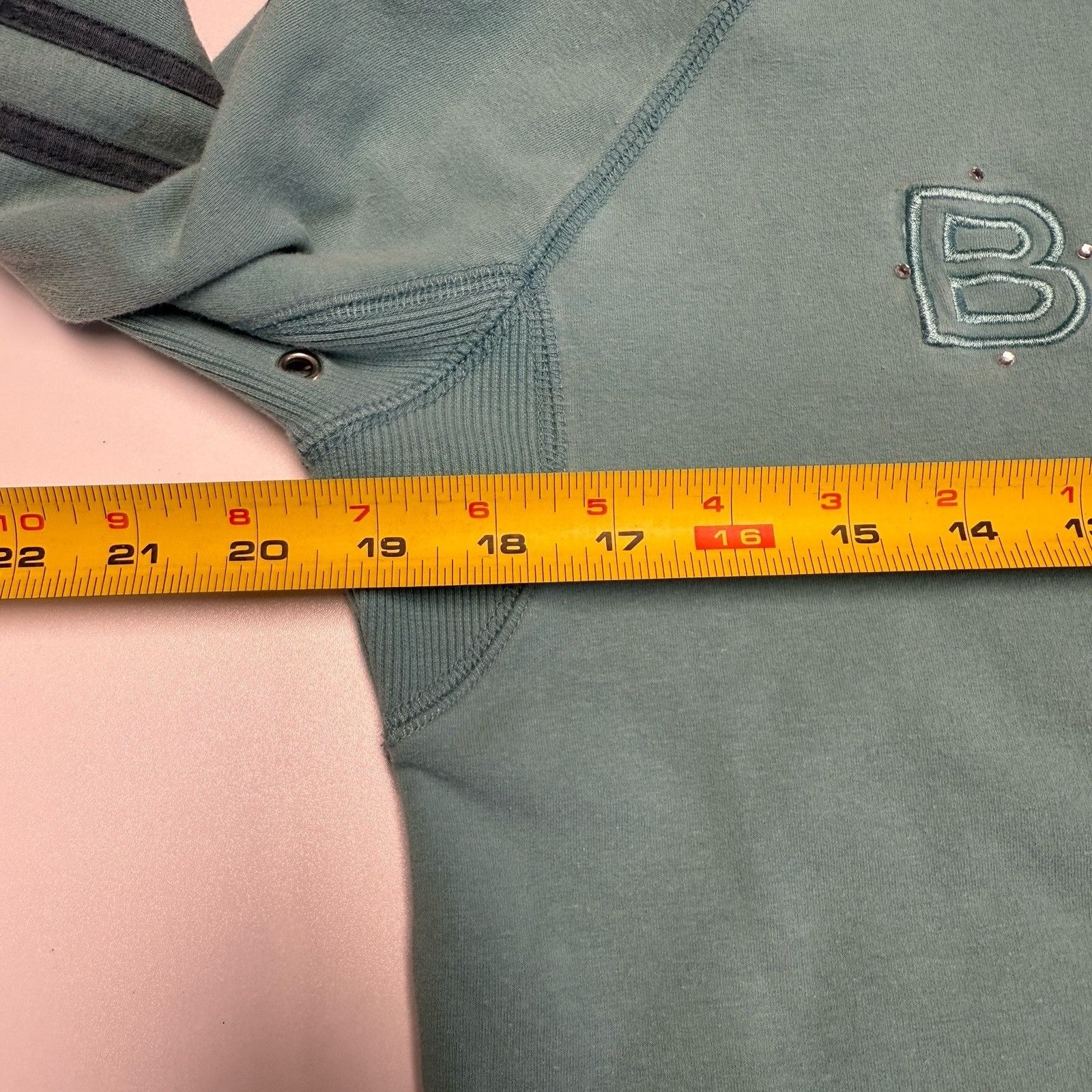 Bcbgmaxazria × Vintage BCBG Maxazria Hoodie Sweatshirt Juniors XL Teal Full Zip Emb Size XL / US 12-14 / IT 48-50 - 16 Thumbnail