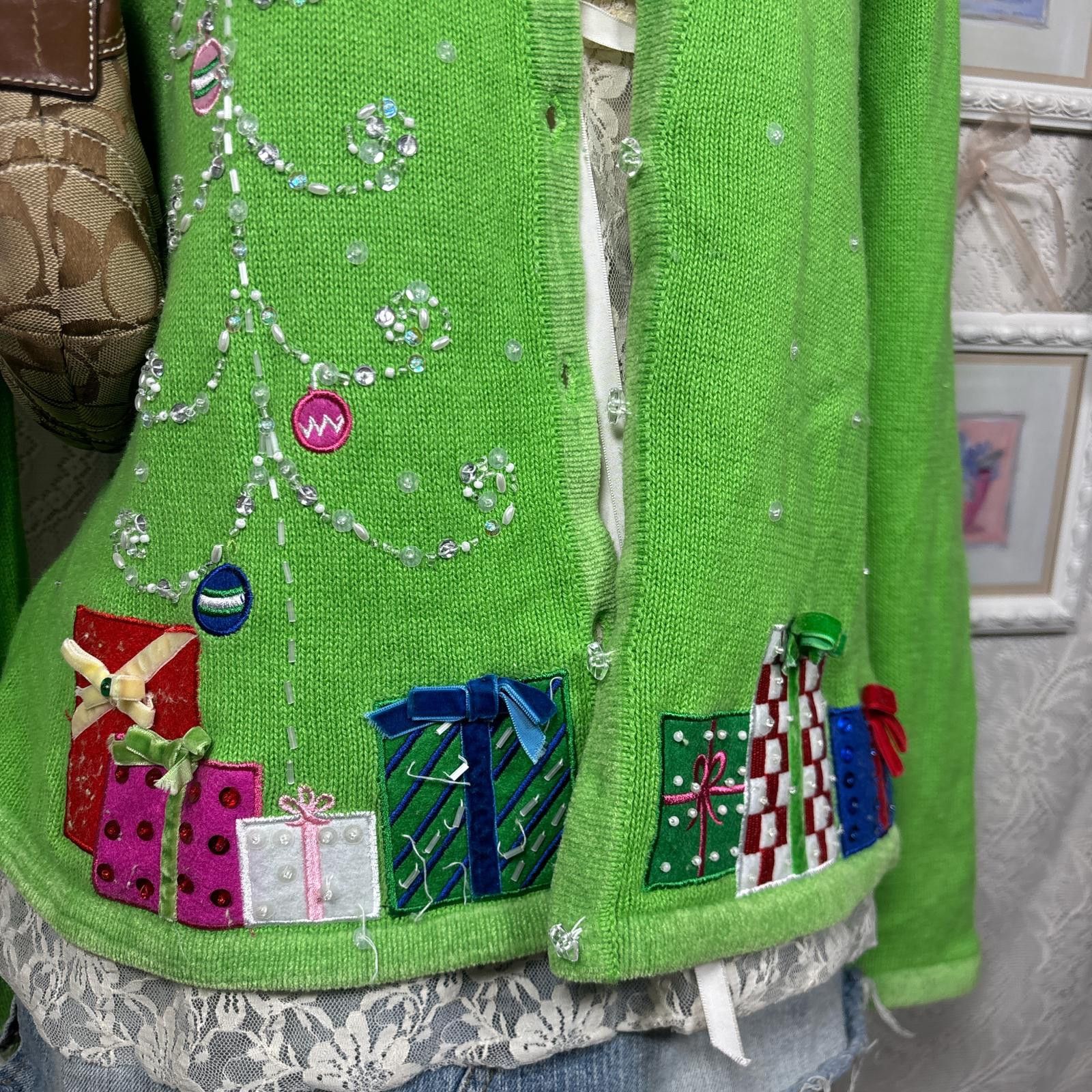 Other vintage tiara international christmas cardigan sweater Size L / US 10 / IT 46 - 3 Thumbnail