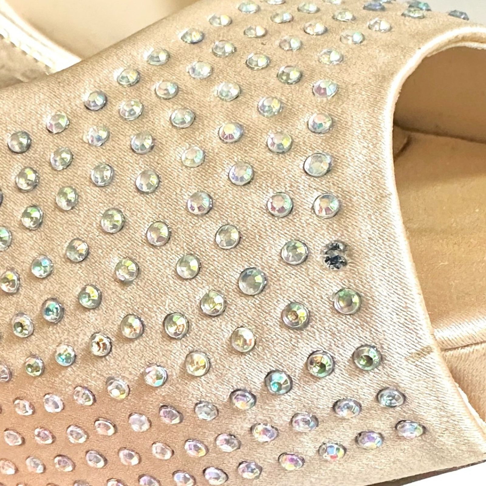 Jennifer Lopez JLO Taupe Platinum Faux Diamond Studded Platform Heels Size US 8 / IT 38 - 6 Thumbnail
