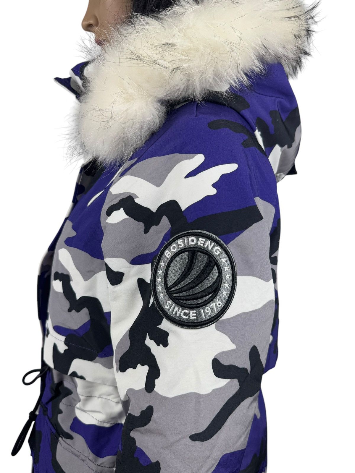 Designer Bosideng Camouflage Extreme Cold Down Parka Fur Trim Hooded Size S / US 4 / IT 40 - 6 Thumbnail