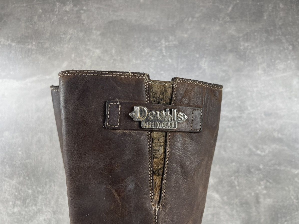 Roberto Cavalli Roberto Cavalli Devils Vintage Belted Leather Biker Boots Size US 8 / IT 38 - 5 Thumbnail