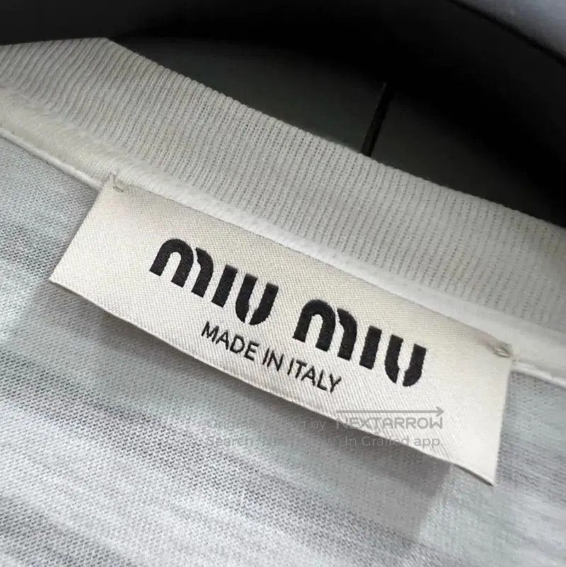 Miu Miu Miu Miu Summer Stripe Cropped T-Shirt . Size M / US 6-8 / IT 42-44 - 2 Thumbnail