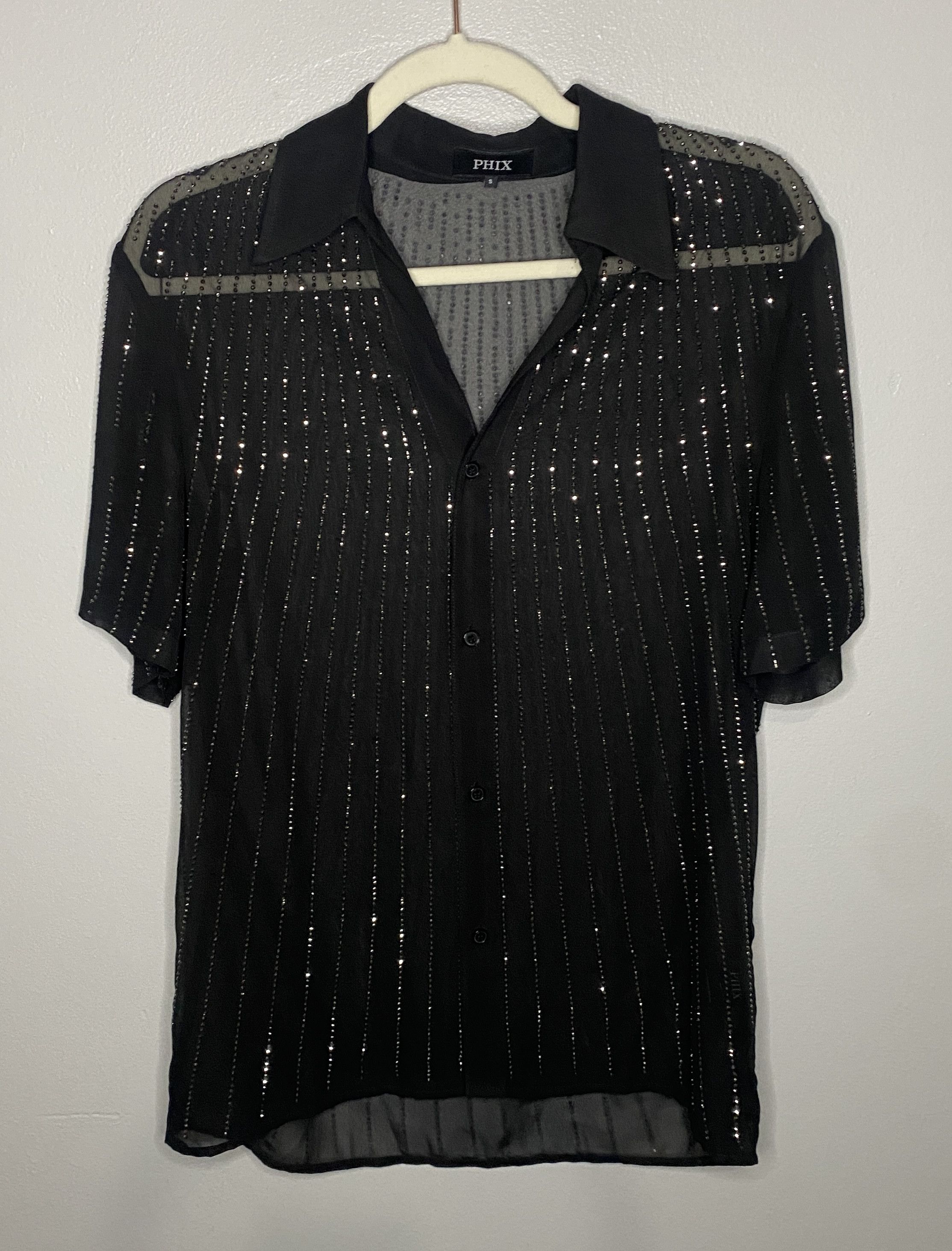 Other PHIX Short Sleeve Sequin Chiffon Shirt Size US S / EU 44-46 / 1 - 1 Thumbnail