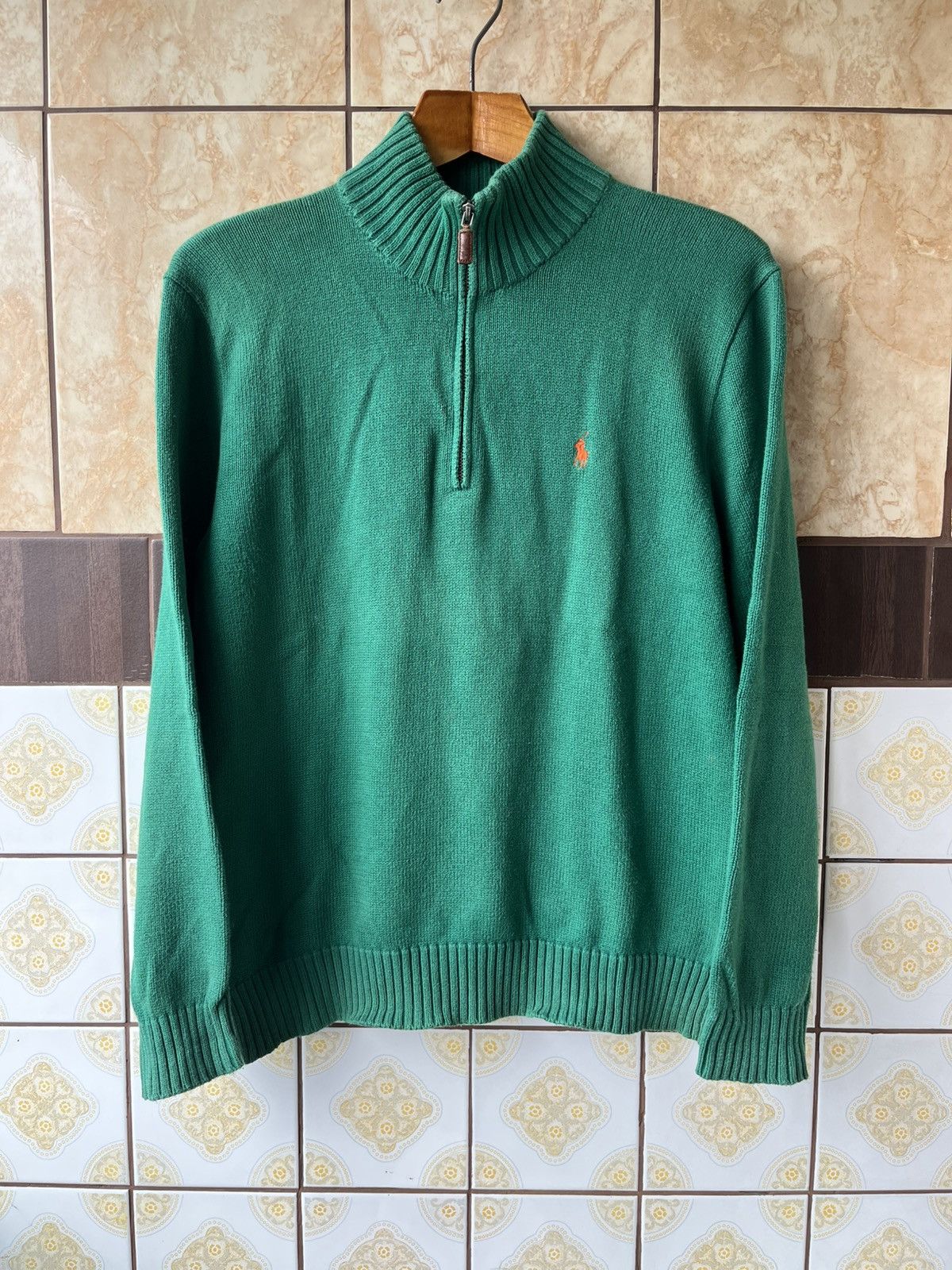 Polo Ralph Lauren Polo Ralph Lauren green 1/3 zip sweater Size US M / EU 48-50 / 2 - 1 Thumbnail