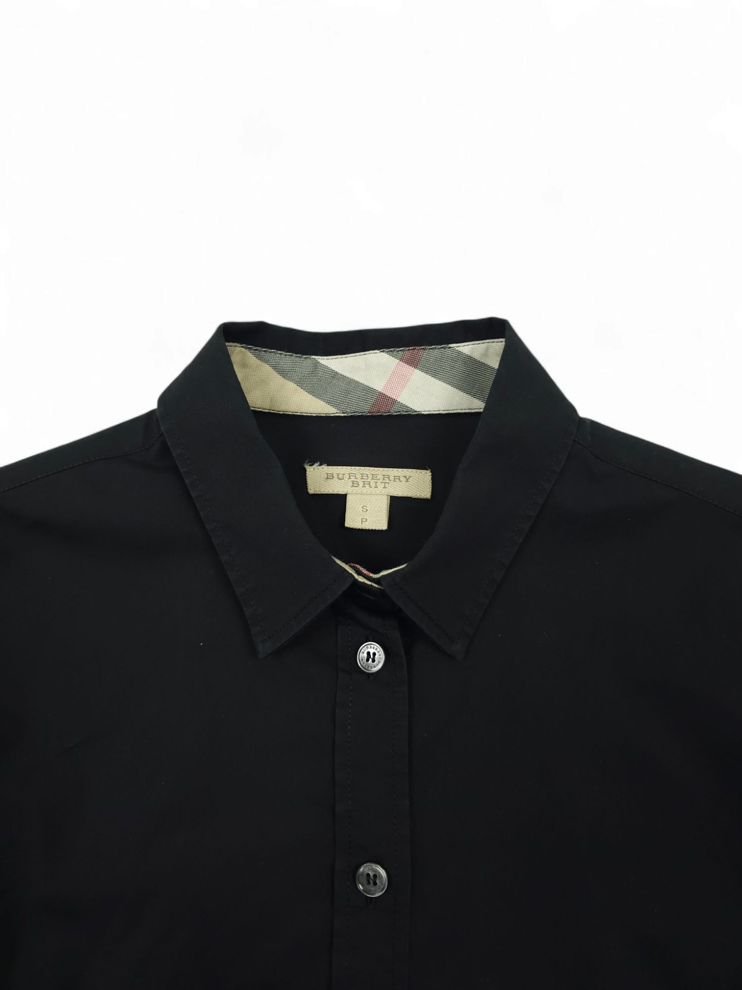 Burberry 💎 Vintage Burberry Brit Nova Check Black Button Up Shirt Size S / US 4 / IT 40 - 7 Thumbnail
