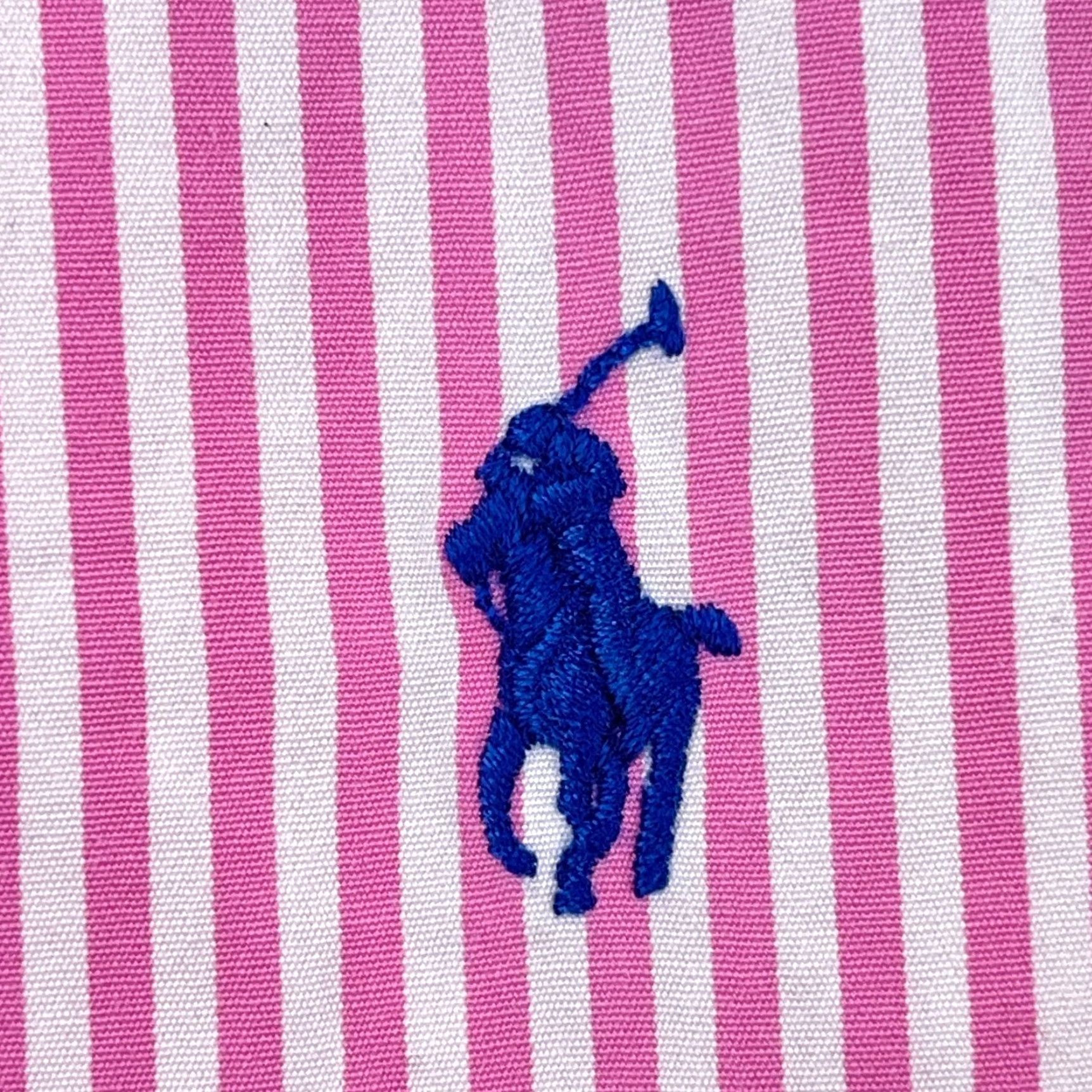 Ralph Lauren Ralph Lauren Shirt Men XL Pink Striped Button-Up Regular Fit Cotton Dress Shirt Mens Size 46R - 4 Thumbnail