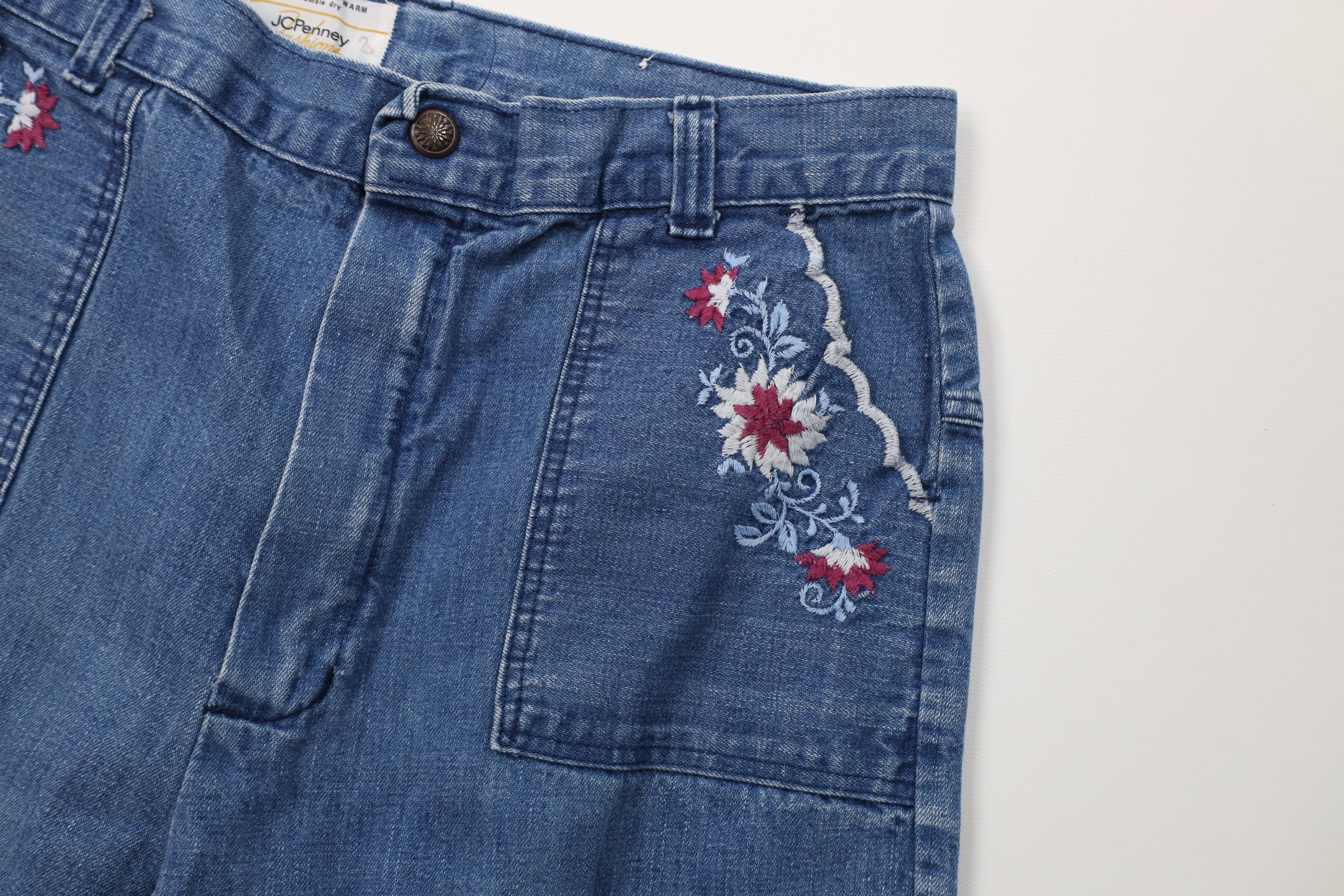 Vintage Vintage 70s Streetwear Flower Bell Bottoms Jeans USA Size 28" / US 6 / IT 42 - 7 Thumbnail