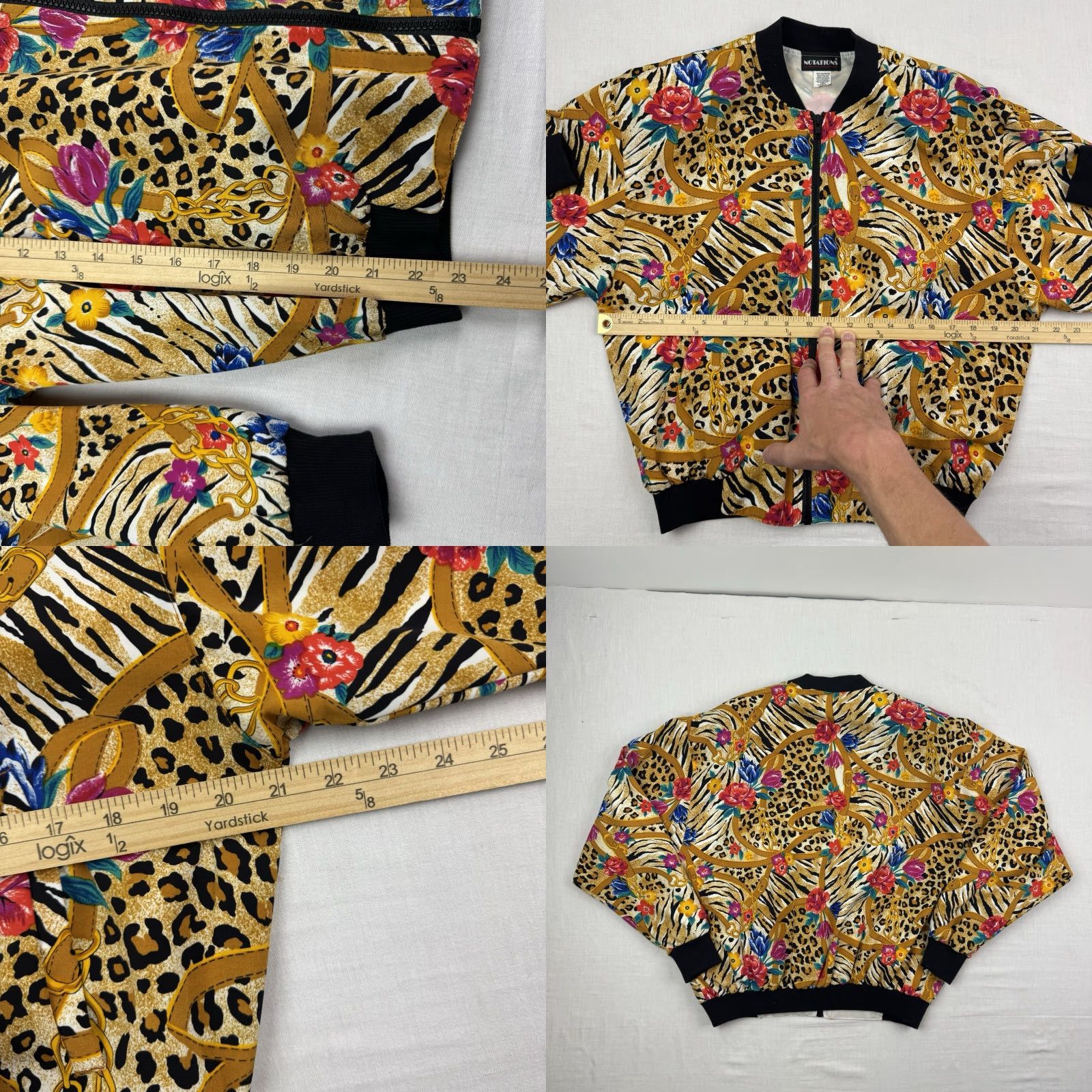 Vintage Vintage Notations Satin Jacket Womens Small All Over Print Full Zip Classic 80s Size S / US 4 / IT 40 - 8 Thumbnail