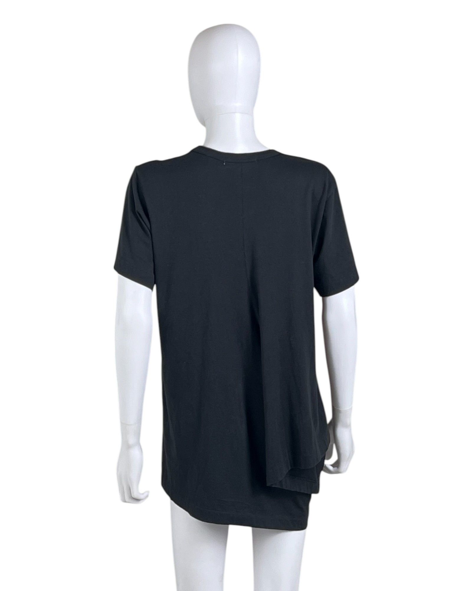 Comme des Garcons S/S 2023 Black Asymmetric Ruffle T-Shirt Size L / US 10 / IT 46 - 3 Thumbnail