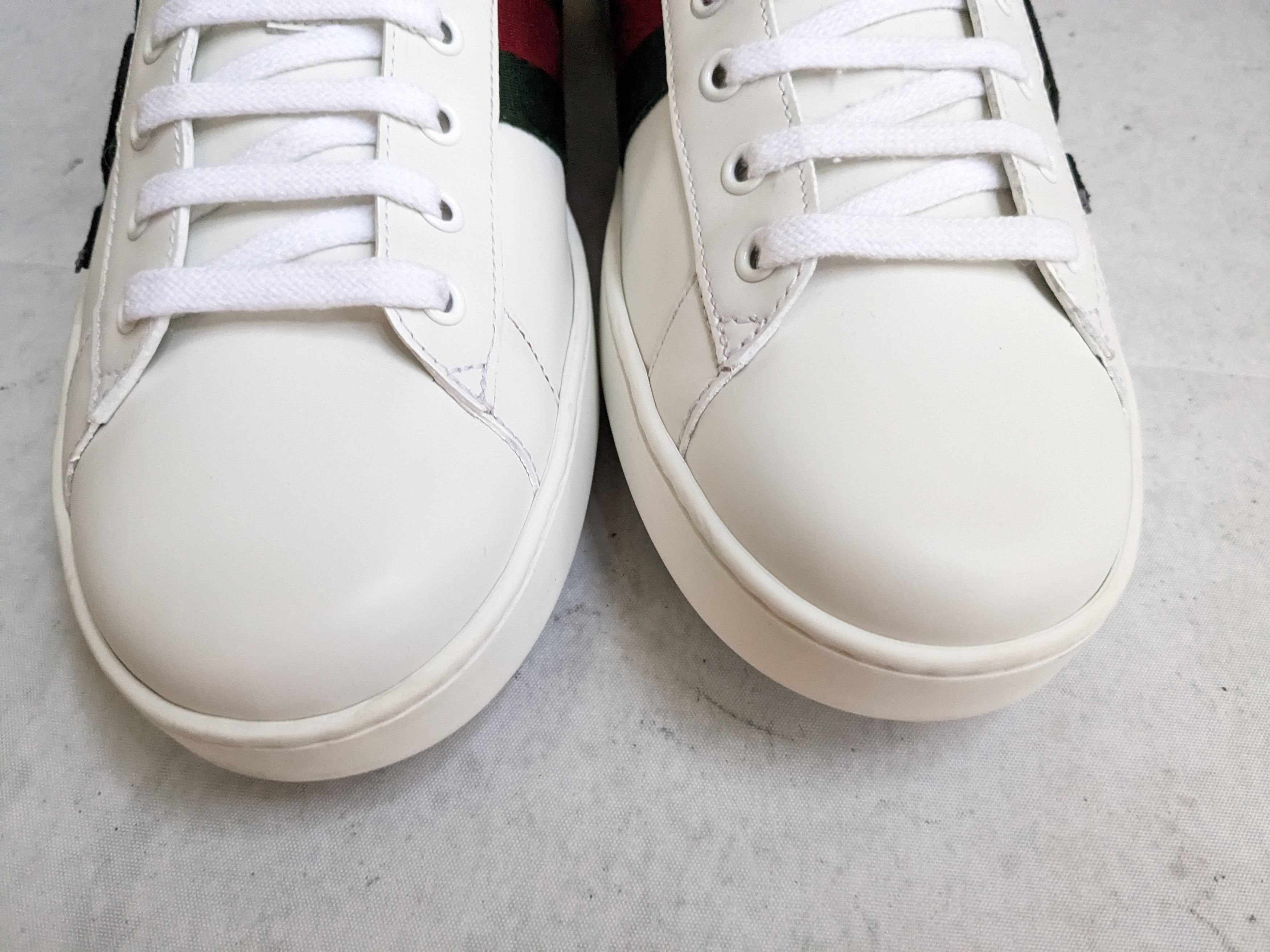 Gucci Gucci Ace Sneakers Snake 12.5 White Leather Low Tops Size US 12.5 / EU 45-46 - 4 Thumbnail