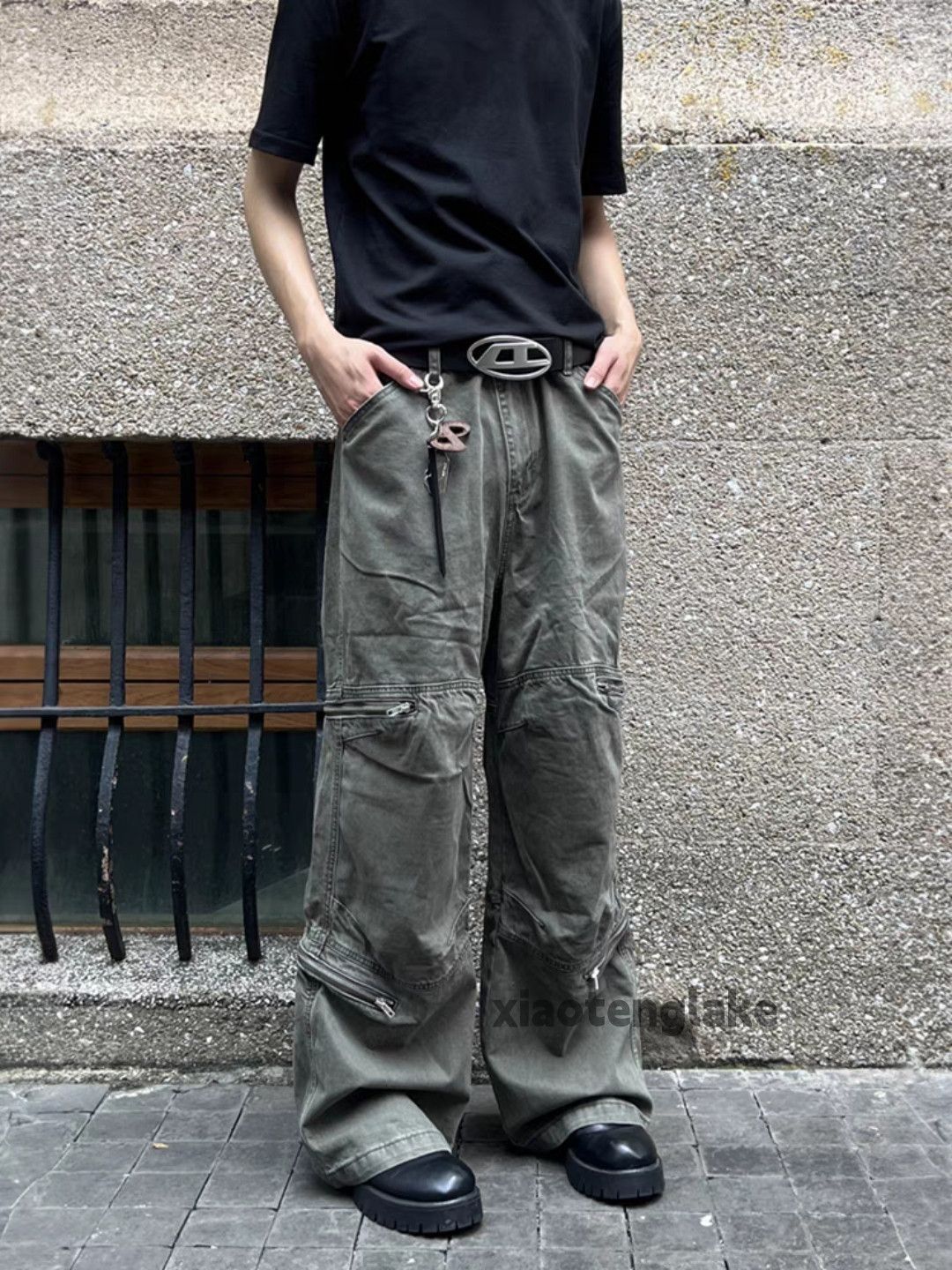 Designer × Japanese Brand × Vintage zipper outdoor workwear carpenter flared baggy pants Size US 32 / EU 48 - 3 Thumbnail