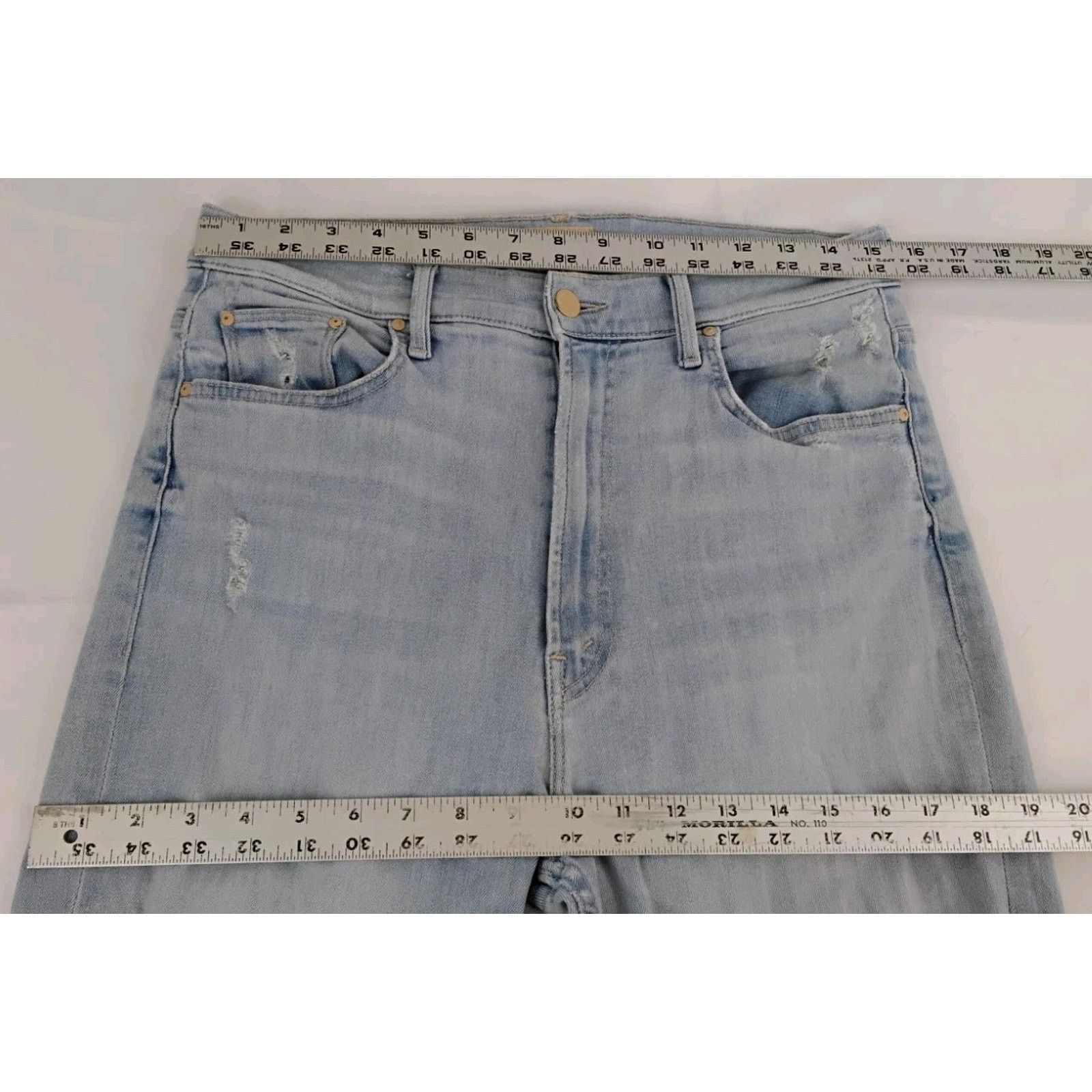 MOTHER Mother High Waisted Rider Jeans Women's 31 Light Wash Size 31" - 14 Thumbnail