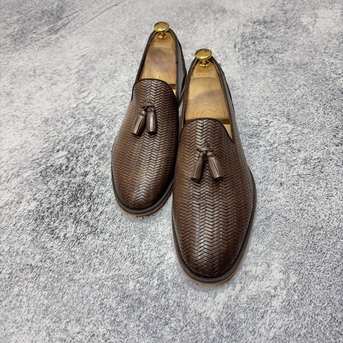 Designer × NAVYBOOT Navyboot Brown Leather Tassel Loafers US9 UK8 EU42 27cm Size US 9 / EU 42 - 2 Thumbnail