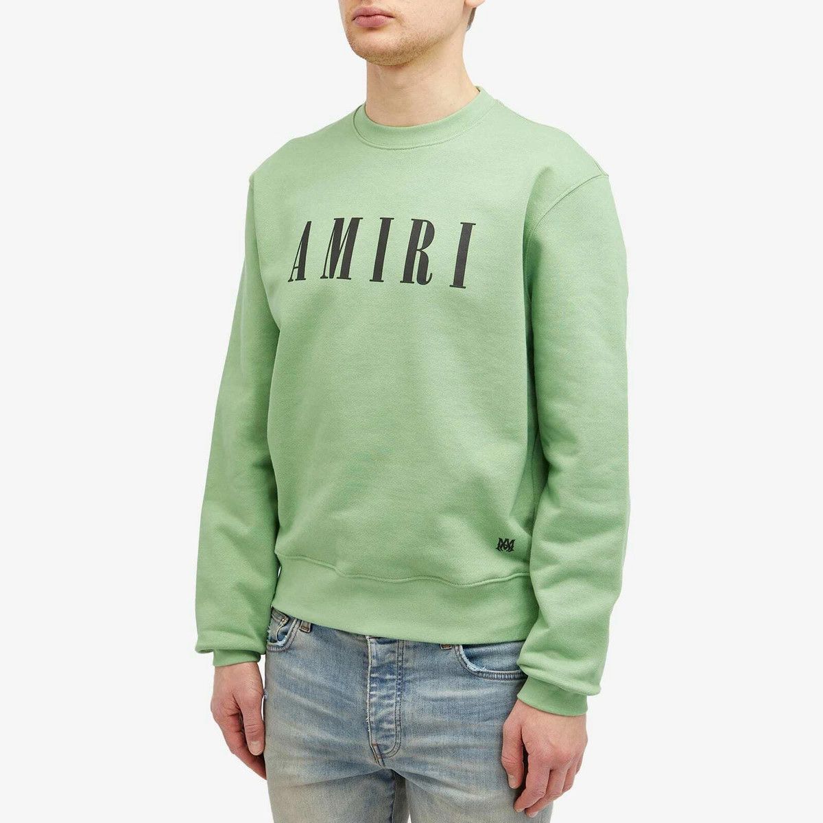 Amiri o1mle0326 Amiri Core Logo Crewneck Sweater in Mineral Green Size US L / EU 52-54 / 3 - 2 Thumbnail