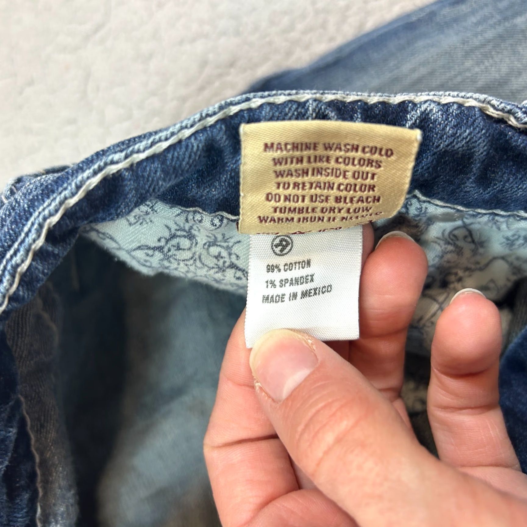 Denime BIG STAR Jeans Cropped Denim Blue 30x19 Women’s Ultra Low Rise 5-Pocket Logo Stars Born Mexico Size 30 Regular Women Size 30" / US 8 / IT 44 - 4 Thumbnail