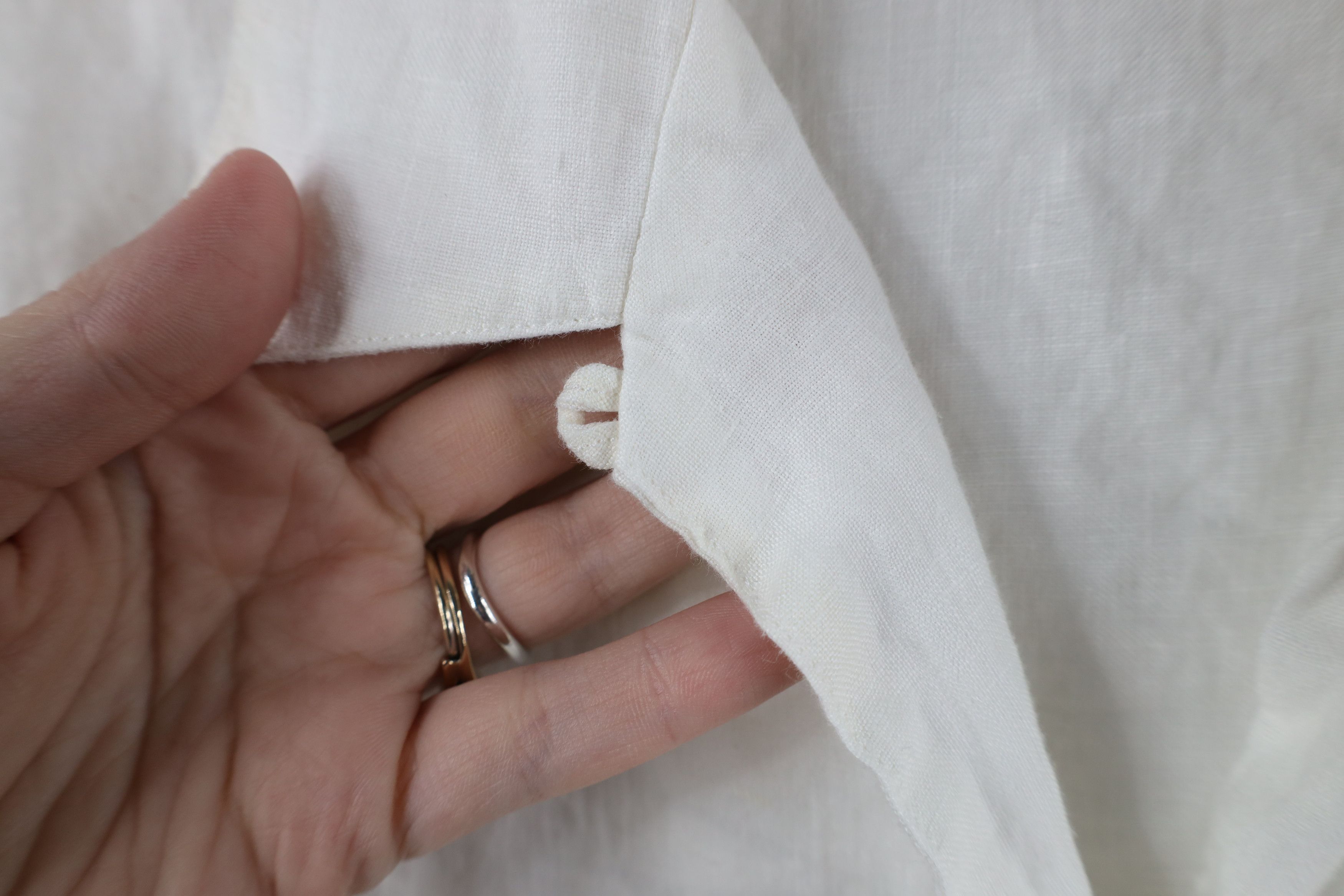 Eddie Bauer × Vintage Vintage 90s Eddie Bauer Baggy Linen Board Button Shirt White Size L / US 10 / IT 46 - 7 Thumbnail