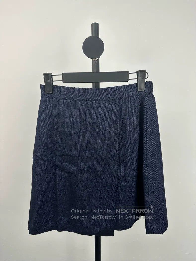 Dior Dior Size13 Dark blue wool A-line skirt Size 32" / US 10 / IT 46 - 1 Thumbnail