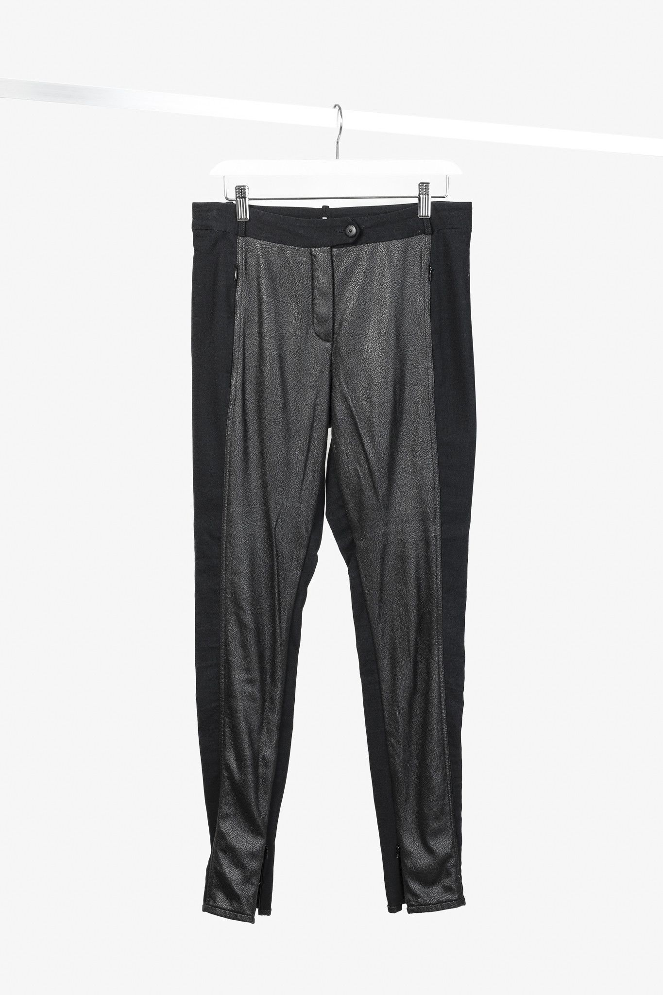 Annette Gortz Annette Görtz Black Faux Leather Wool Blend Pant Size 31" - 1 Thumbnail