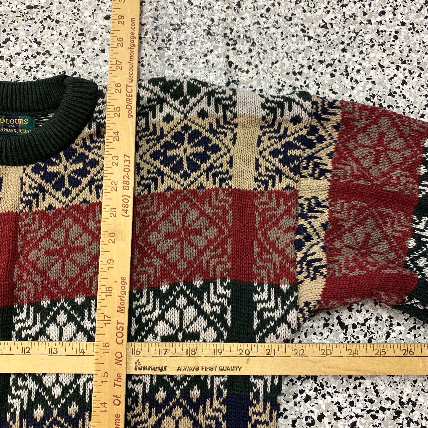 Vintage VINTAGE Colours Sweater Mens L Red Green Winter Snowflake Knit Holiday Shirt Pullover 80s 90s Christmas Mens Size US M / EU 48-50 / 2 - 3 Thumbnail