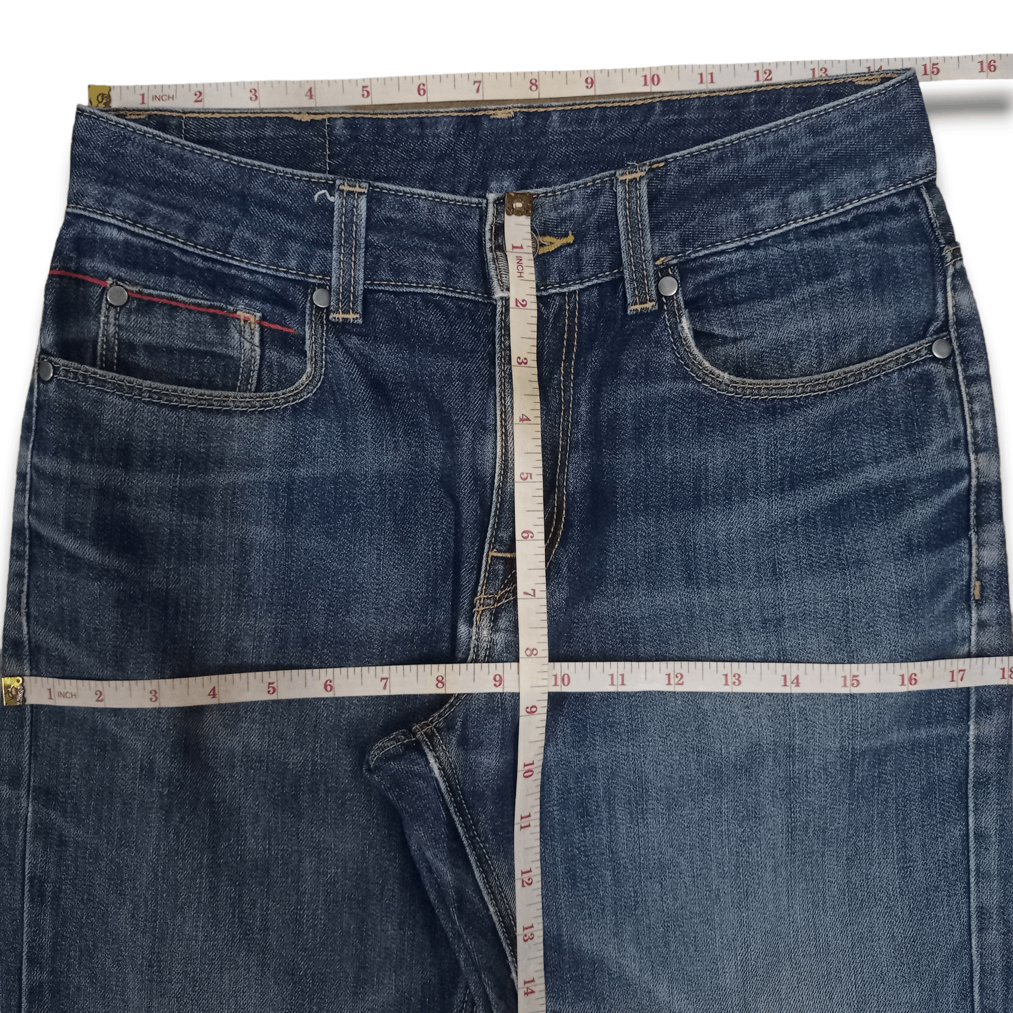 Puma Vintage Puma Blue Wash Rip Destroyed Style Jeans 29x31 Size US 29 - 12 Thumbnail