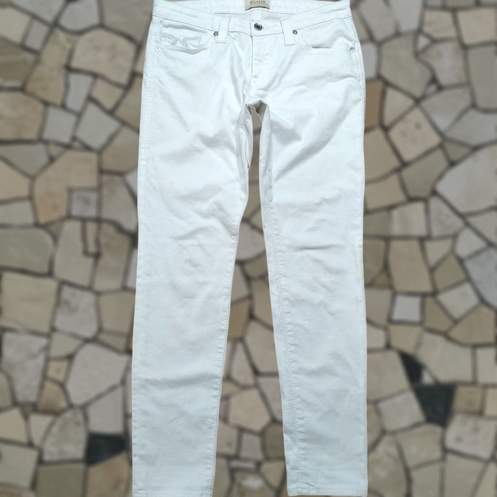 Denime BIG STAR Jeans Womens White Alex Skinny Denim 30 X 29 Slim Stretch 5-Pocket Classic Size 30" / US 8 / IT 44 - 1 Thumbnail