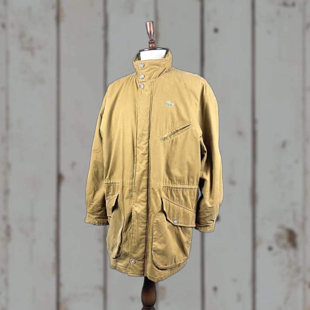 Lacoste Lacoste Jacket Mens Regular Size 6 Beige Cotton Full Zip Mid-Length Winter Warm Long Sleeve Sports Outdoor Regular Mens Beige Lacoste Jacket Size US S / EU 44-46 / 1 - 1 Thumbnail