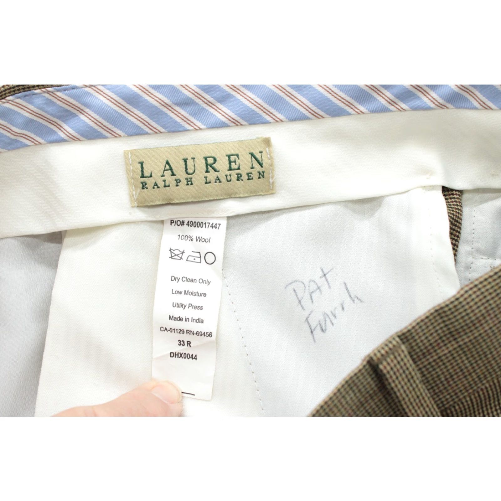 Ralph Lauren Lauren Ralph Lauren Pants Men’s 33x28 Brown Houndstooth Wool Pleated Cuffs Dress Pants Men’s Size US 33 - 7 Thumbnail