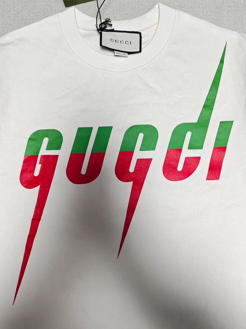 Gucci GucciRed and green blade logo printed white short-sleeved T Size US XS / EU 42 / 0 - 3 Thumbnail