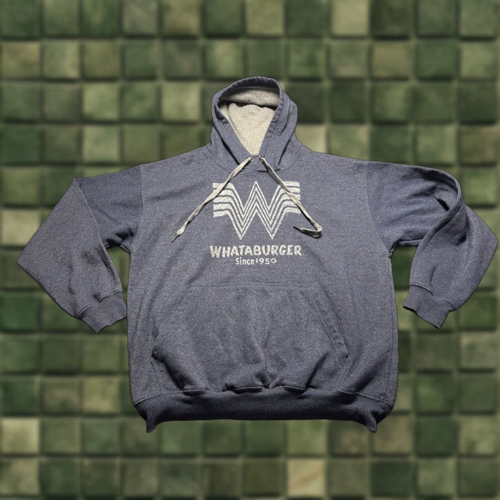 Vintage Whataburger Hoodie Mens Large Blue Fleece Size US L / EU 52-54 / 3 - 1 Thumbnail