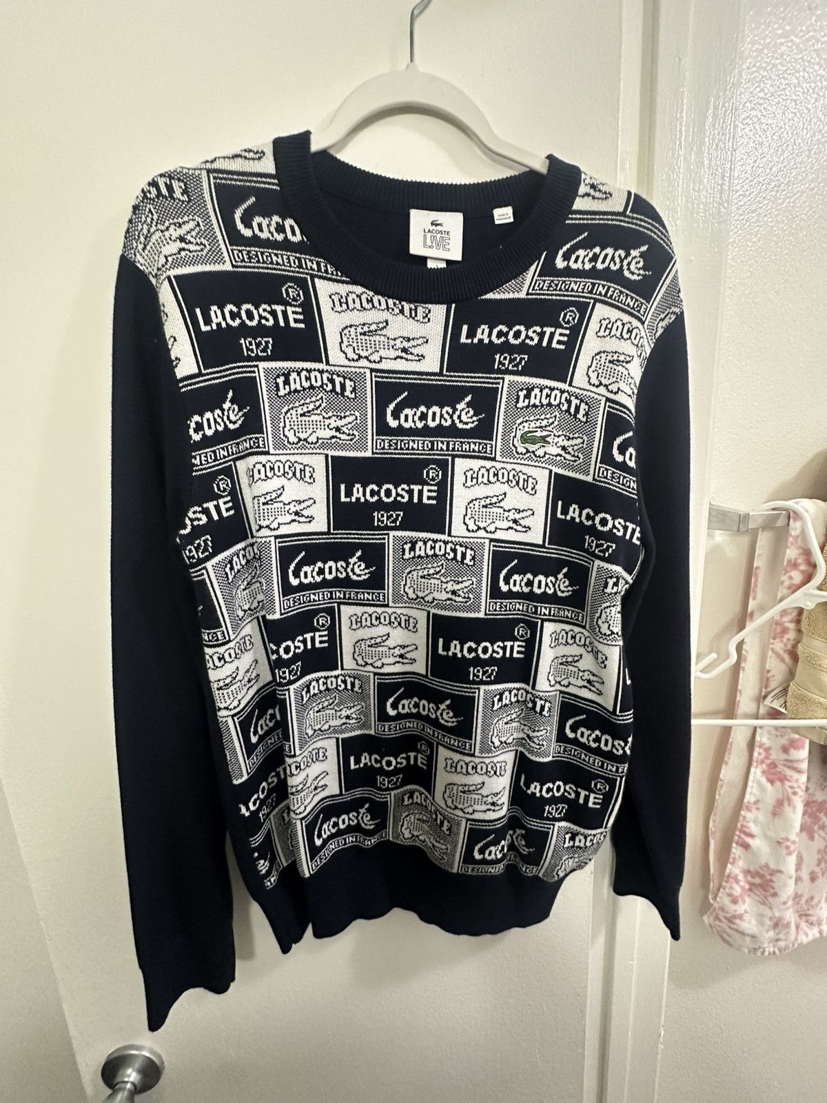 Lacoste Lacoste LIVE Heritage Crew Neck Patchwork Jacquard Size US S / EU 44-46 / 1 - 1 Thumbnail