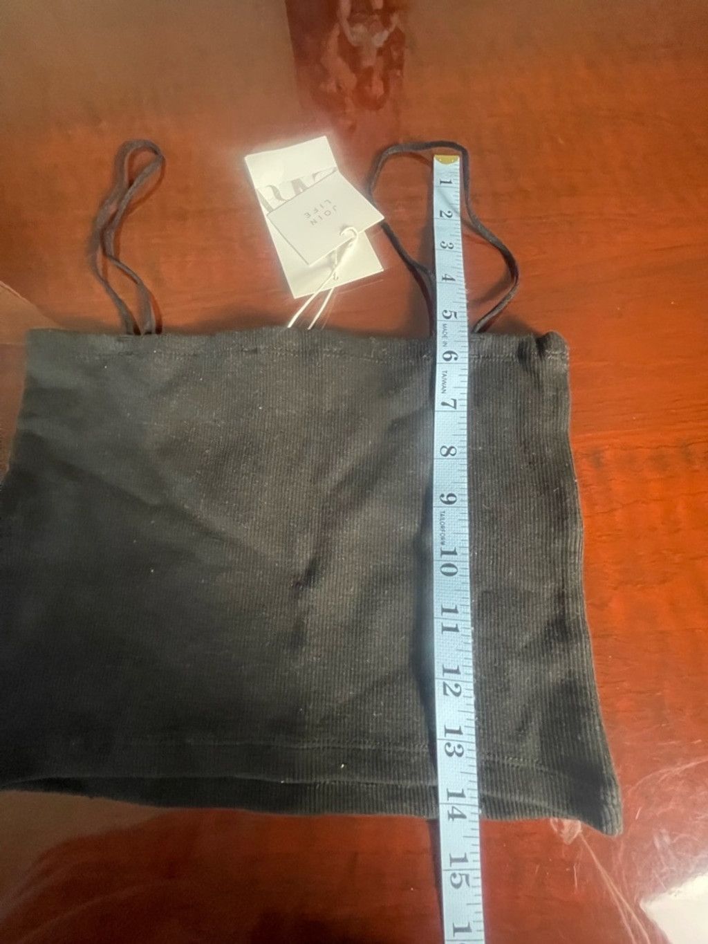 Zara ZARA Black Ribbed Crop Top Spaghetti Strap Minimalist Sz L Size L / US 10 / IT 46 - 6 Thumbnail
