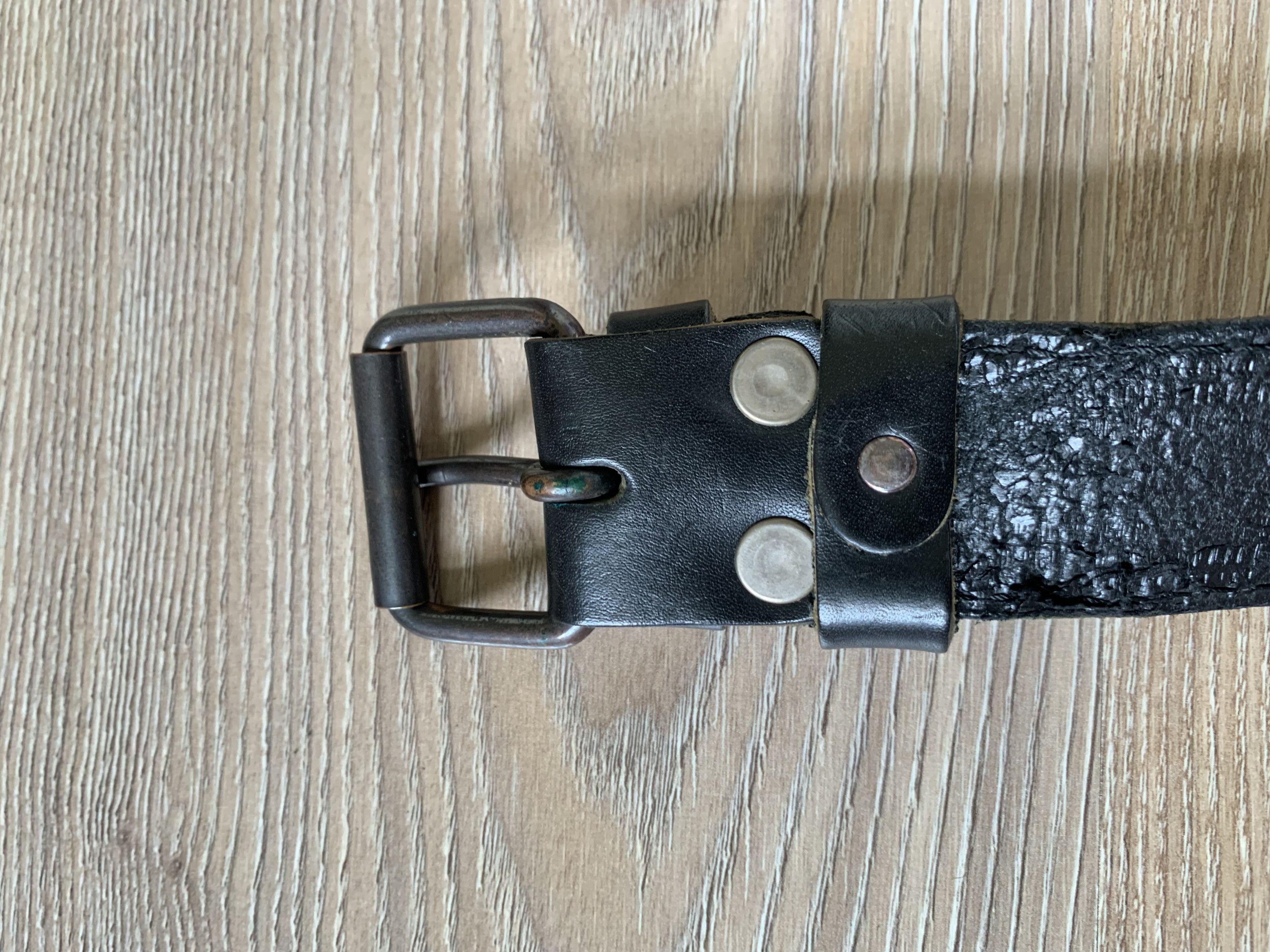 Handmade × Vintage Saddlery SBH Hand Made Unisex Black Leather Belt Size ONE SIZE - 5 Thumbnail