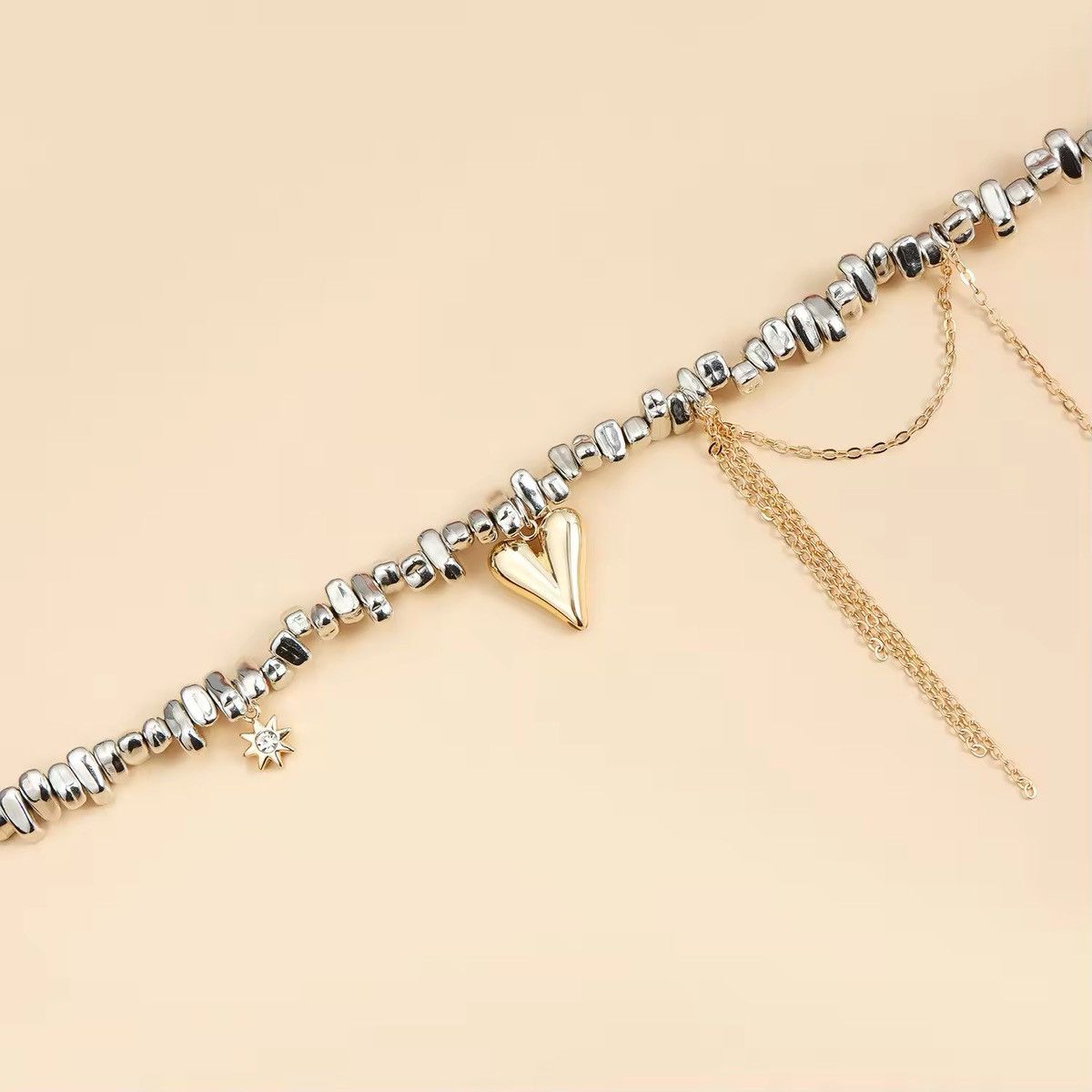 Jewelry Love Fringe Pendant Irregular Beaded Necklace Size ONE SIZE - 3 Thumbnail