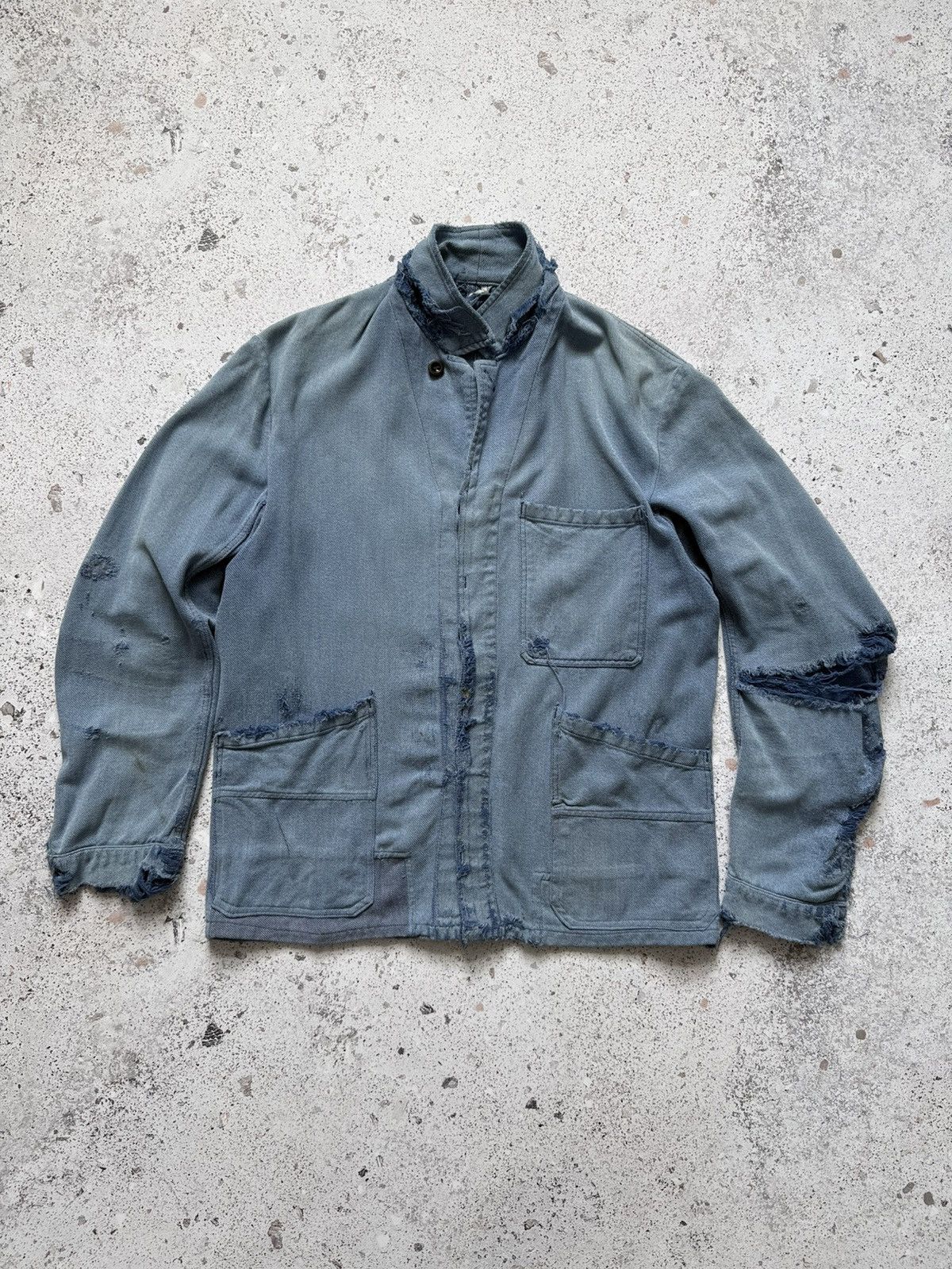 Vintage Vintage 60s french chore jacket distressed faded blue Size US M / EU 48-50 / 2 - 1 Thumbnail
