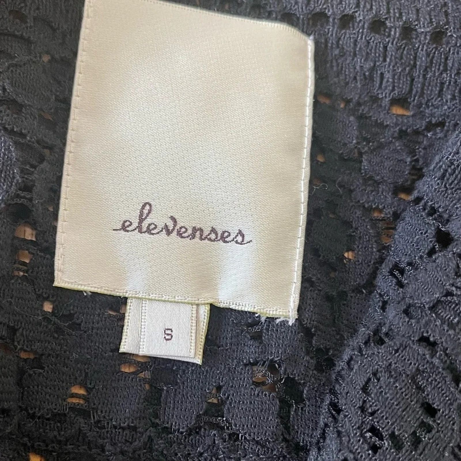 The Unbranded Brand Elevenses open knit long sleeve black beach cover up, size S Size ONE SIZE - 5 Thumbnail