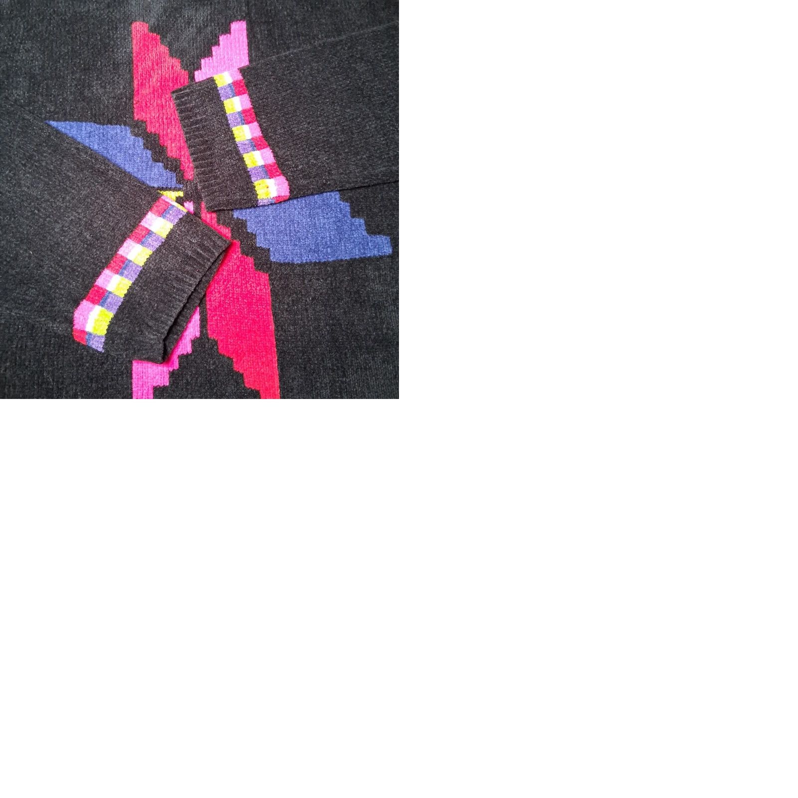 Vintage VINTAGE Karen Scott Sweater Black Quilt Star Knit Pullover NOS Y2K New St Size L / US 10 / IT 46 - 9 Thumbnail