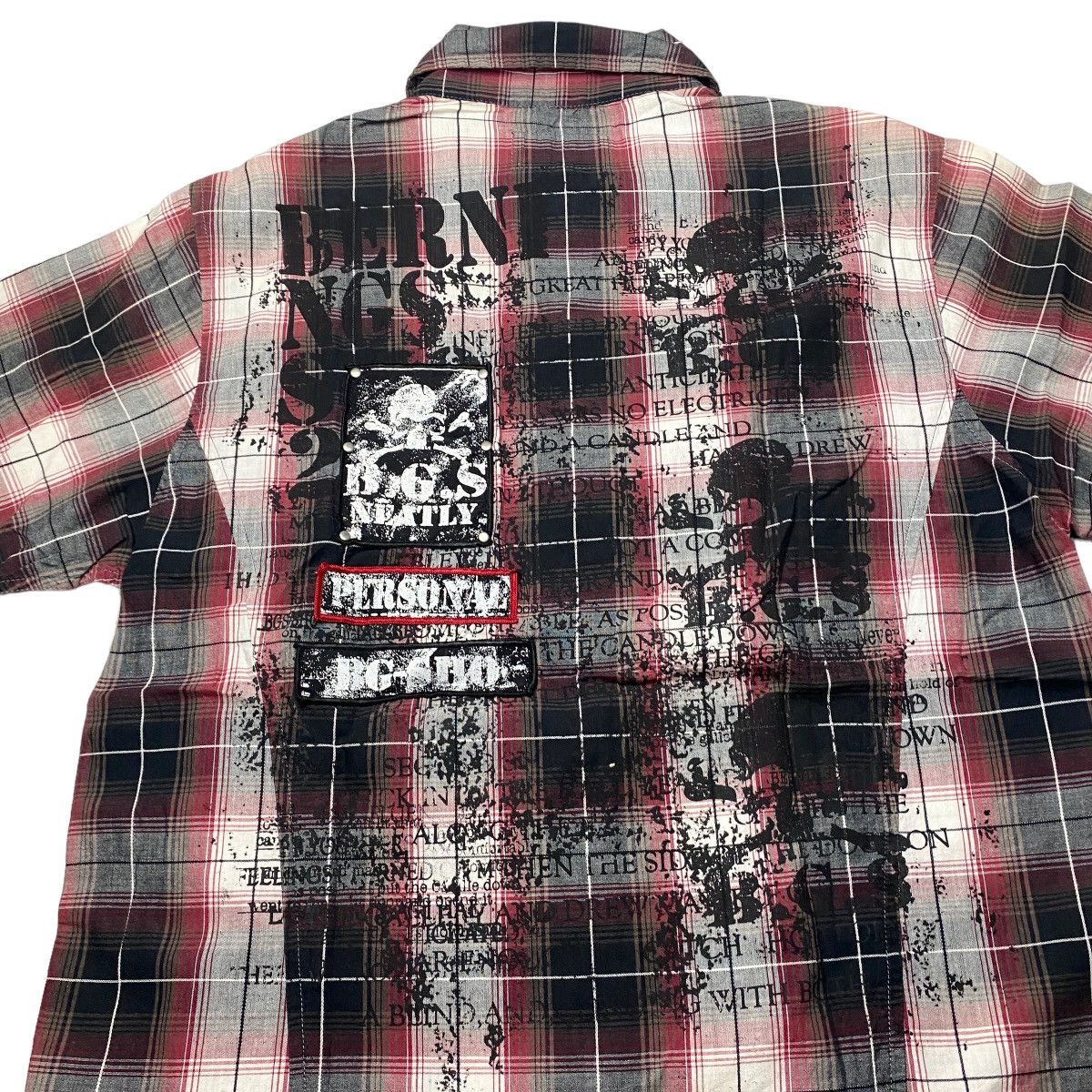 If Six Was Nine × Japanese Brand × Le Grande Bleu (L.G.B.) 2000's Berning Sho Tribal Skull Punk Shirts Size US L / EU 52-54 / 3 - 2 Thumbnail