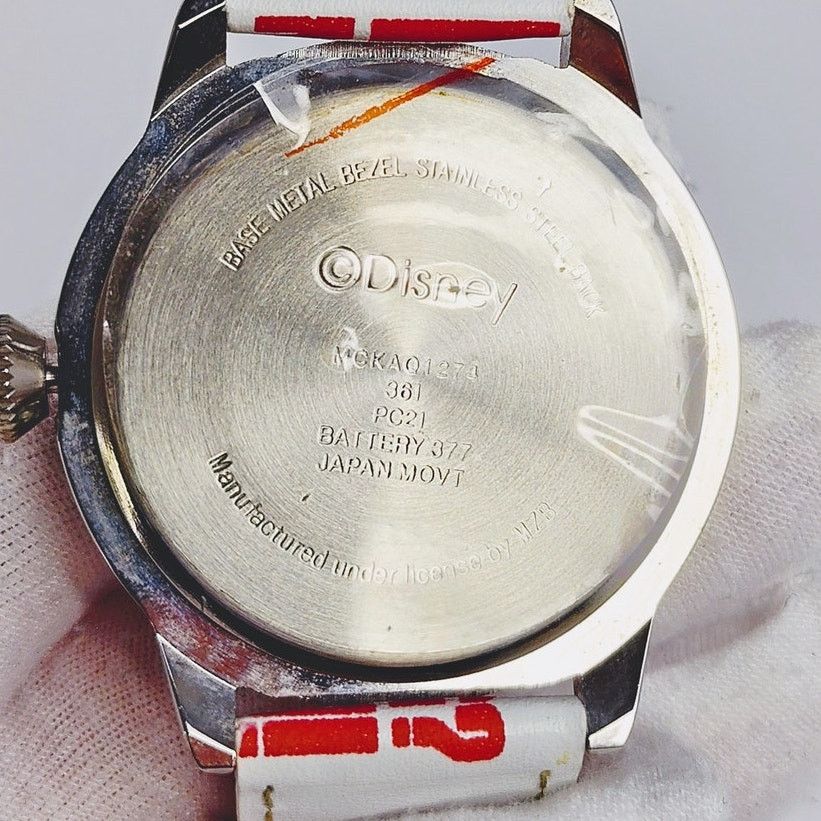 Disney Disney Mickey Mouse Love Silver-Toned White Leather Watch Size ONE SIZE - 5 Thumbnail