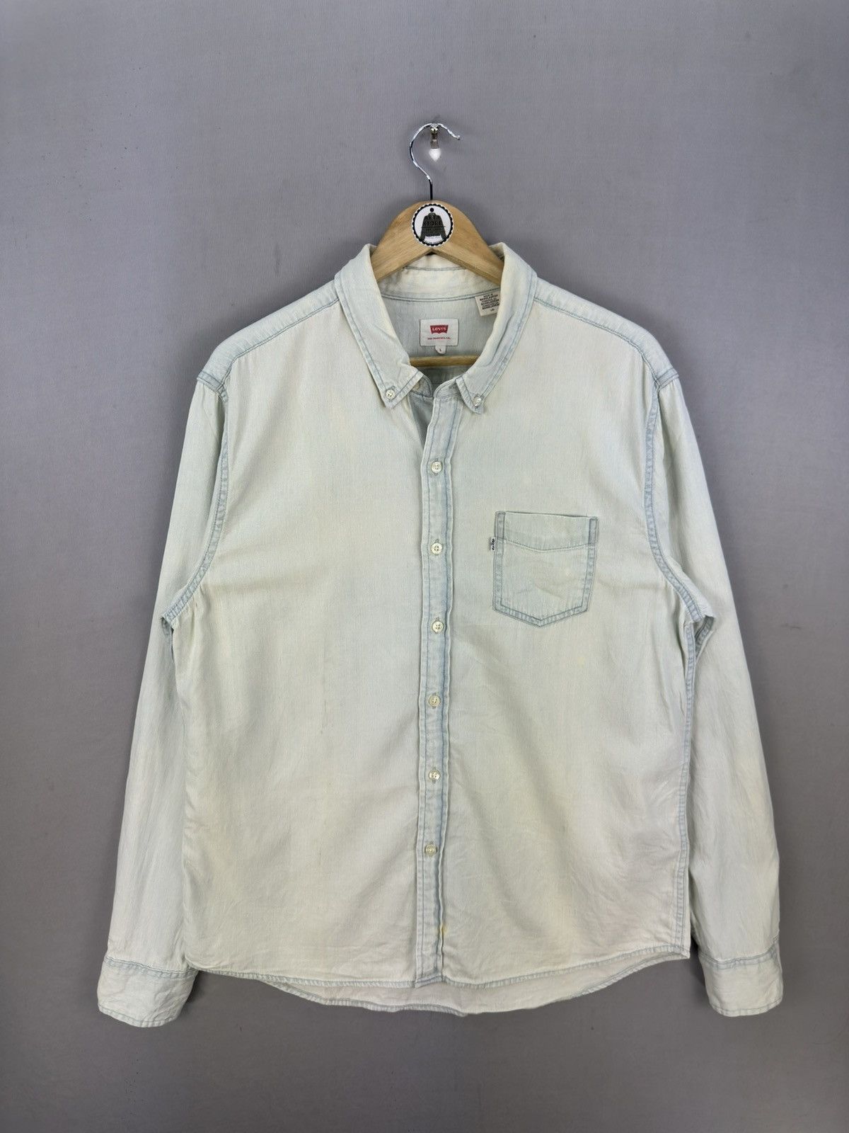 Levi's Levis White Tab Denim Worker Flannel Shirt Button Up Size US L / EU 52-54 / 3 - 1 Thumbnail