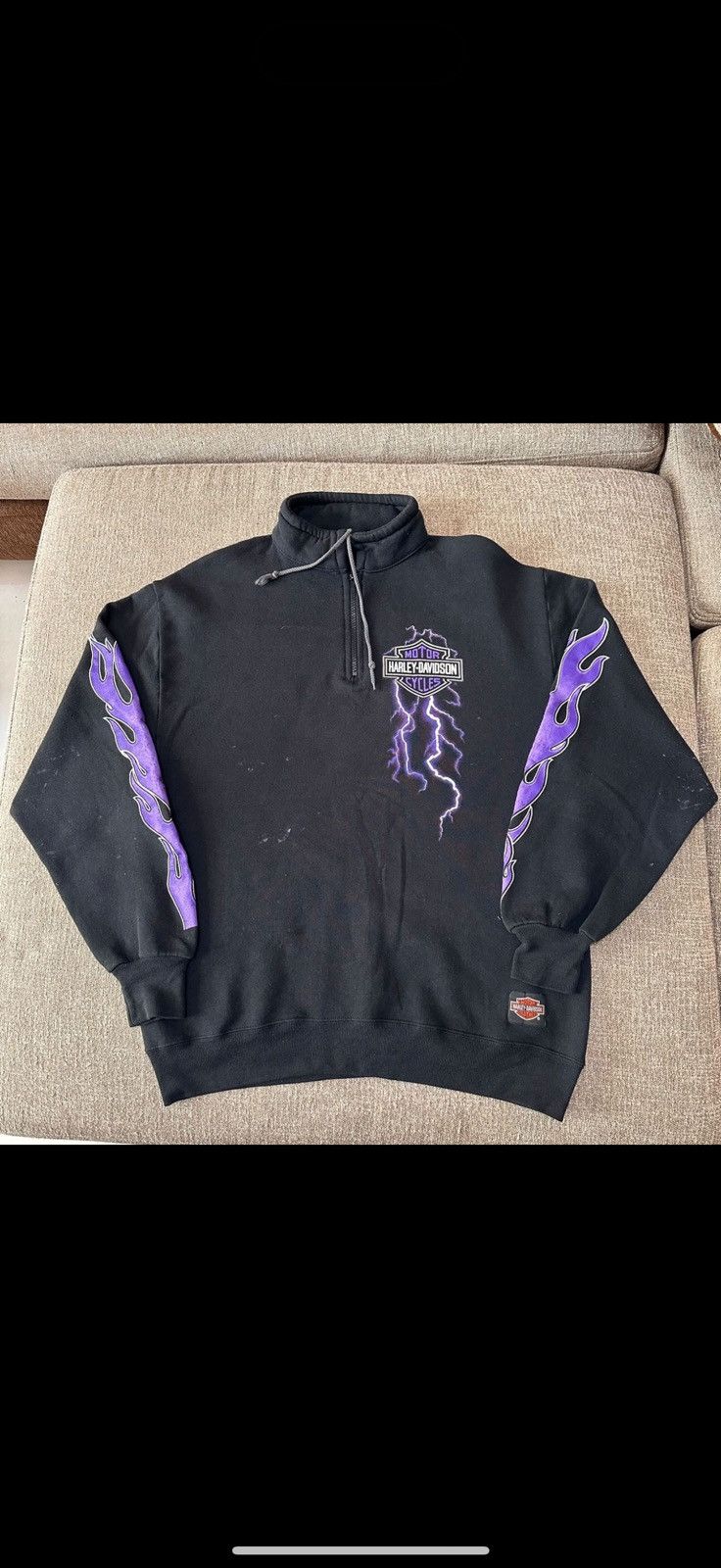 Vintage Vintage harley davidson 90s Flame sweater longsleeves shirts Size US XL / EU 56 / 4 - 1 Thumbnail