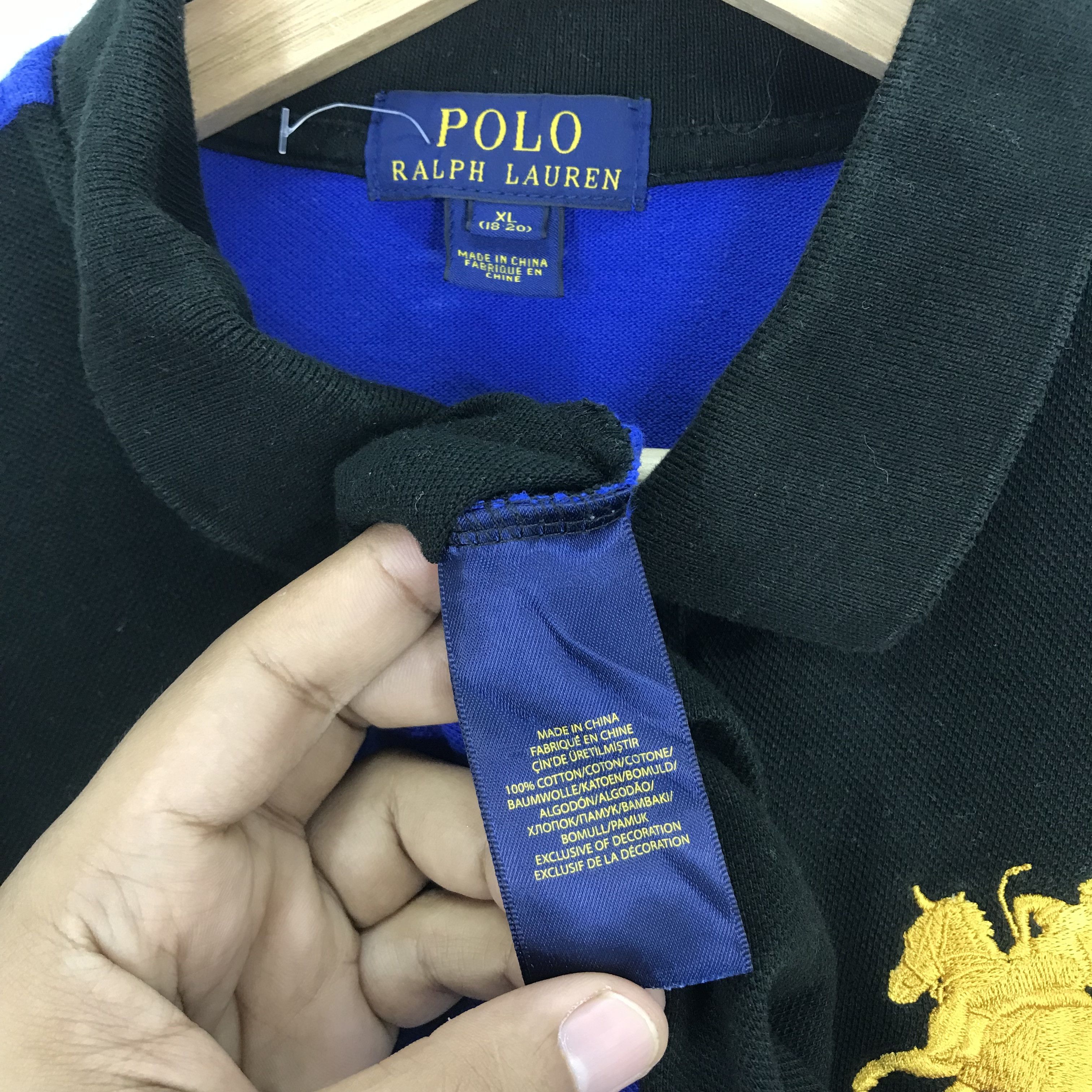 Polo Ralph Lauren Vintage Polo Ralph Lauren Rugby Shirt Blue Black PRL Pony Size US M / EU 48-50 / 2 - 7 Thumbnail