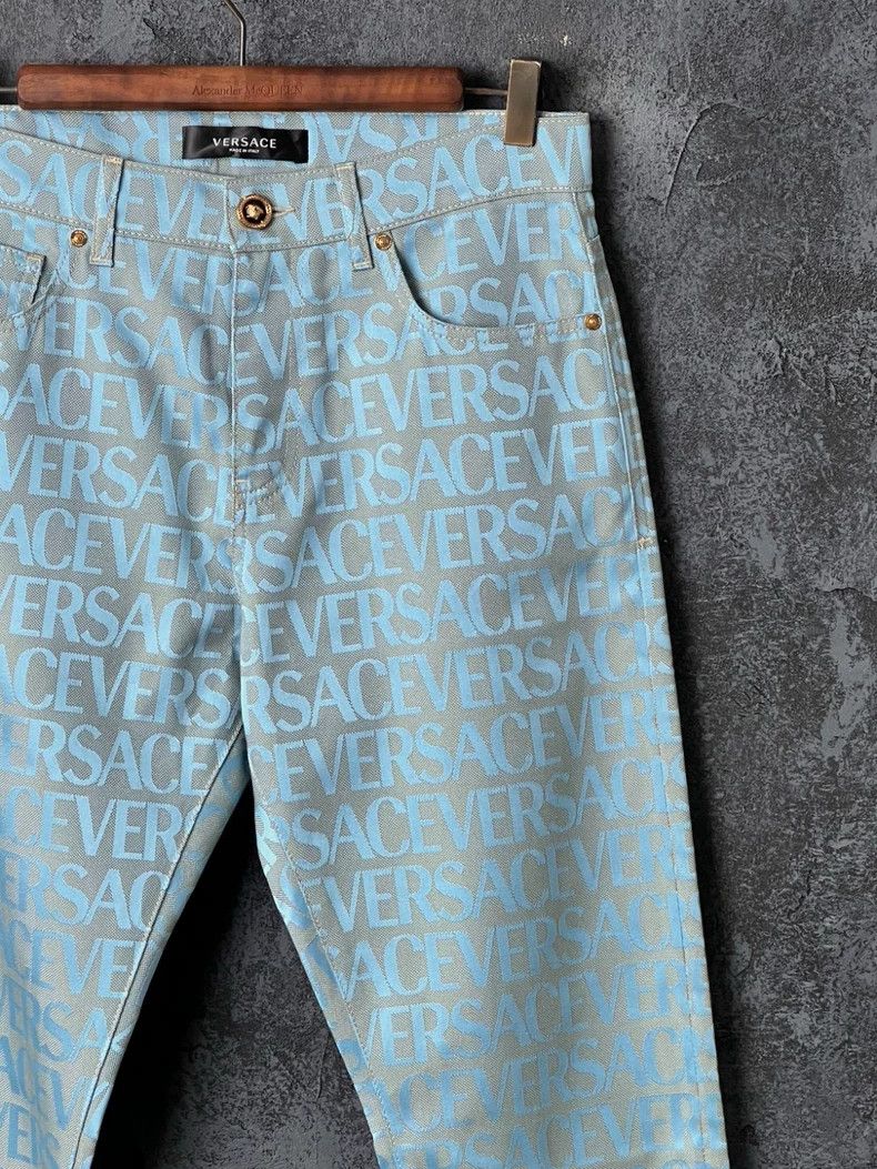 Versace Versace Blue full print jeans Size US 31 - 3 Thumbnail