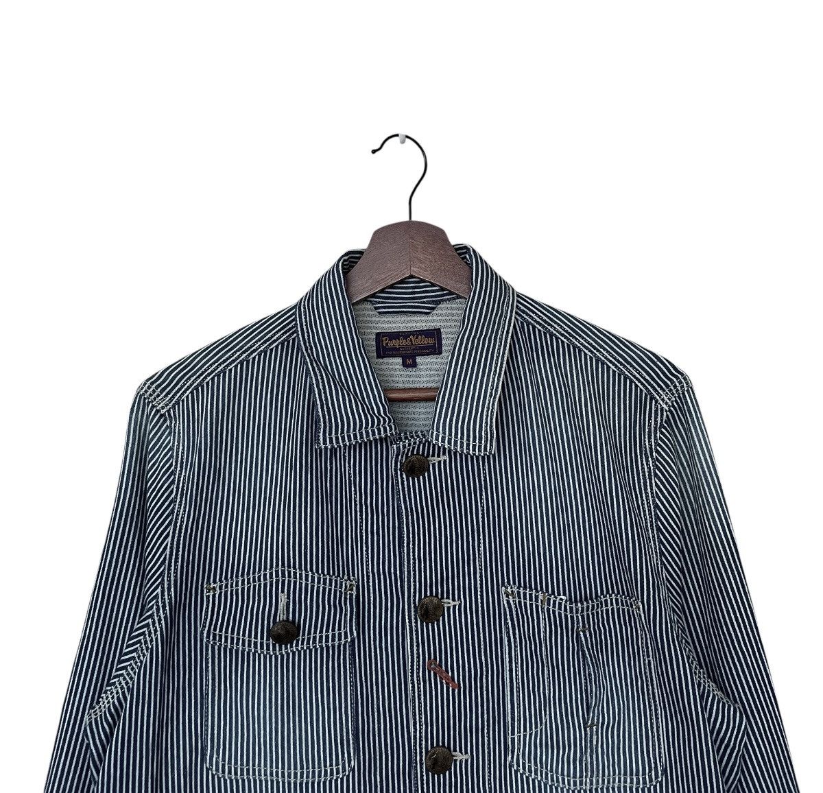 Japanese Brand × Vintage Vintage Japanese Brand Purple & Yellow Hickory Jacket 2000s Size US M / EU 48-50 / 2 - 3 Thumbnail