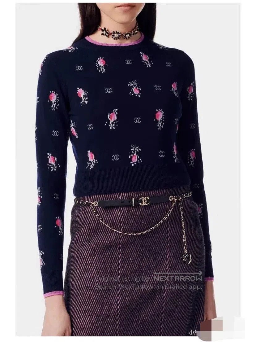Chanel Chanel 22K Floral Cashmere Cardigan. Size US S / EU 44-46 / 1 - 1 Thumbnail
