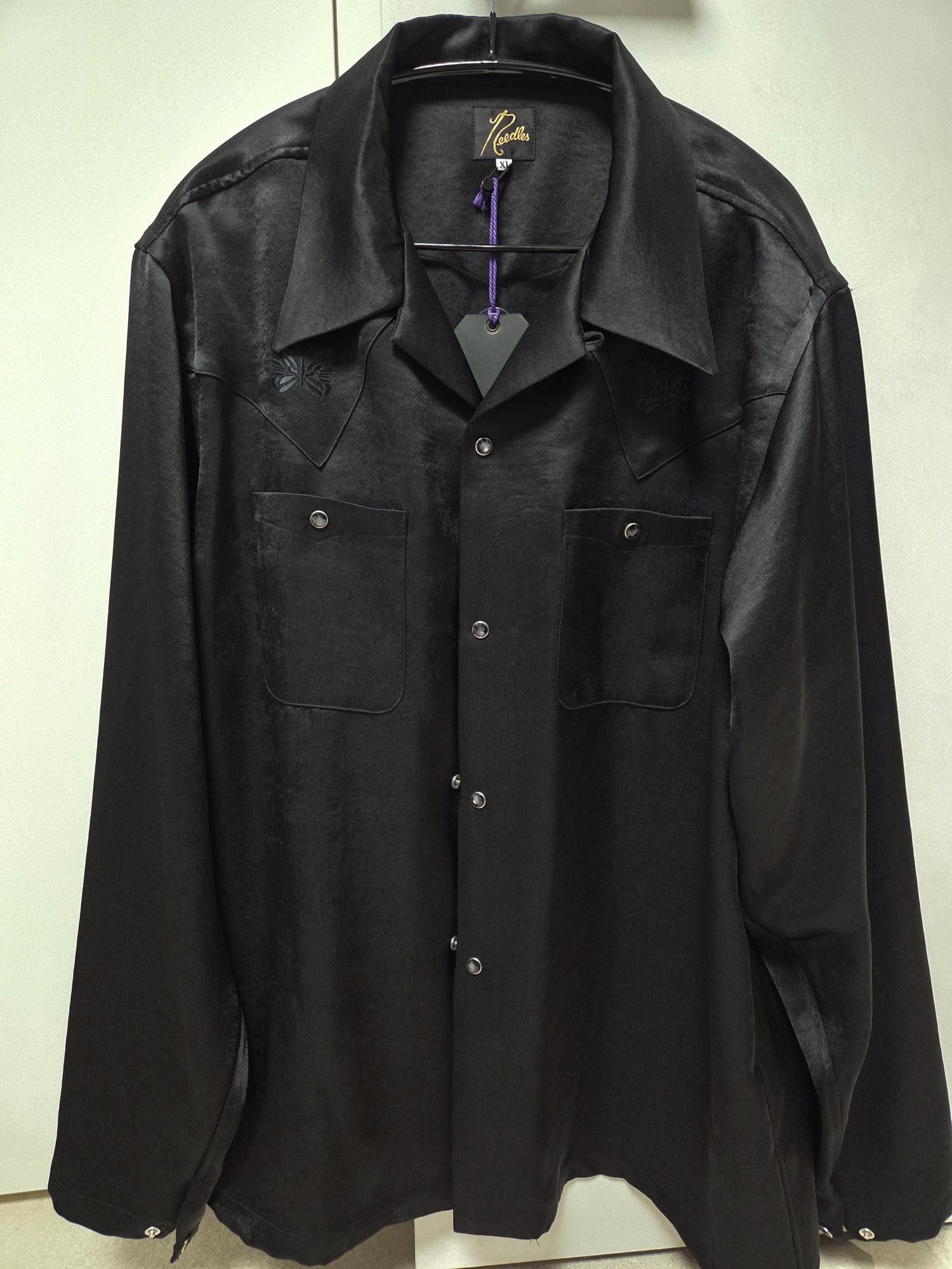 Needles Needles Open Collar Shirt - Black - Size XL (Rare Size) Size US XL / EU 56 / 4 - 1 Thumbnail