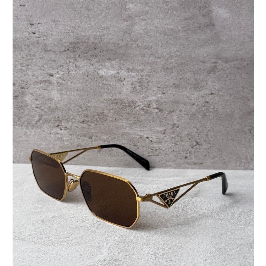 Prada NEW Prada PR A51S Sunglasses in Gold Brown $585 Size ONE SIZE - 1 Thumbnail