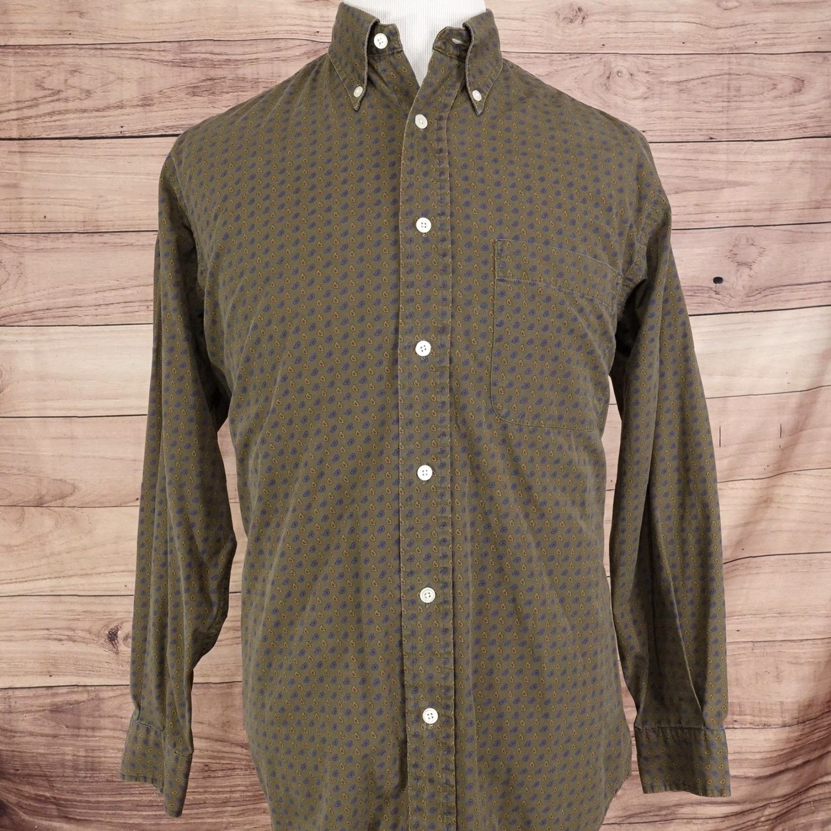 Nautica Vintage Nautica Shirt Mens Medium Green Paisley Button Up Classic Fit Cotton Size US M / EU 48-50 / 2 - 3 Thumbnail