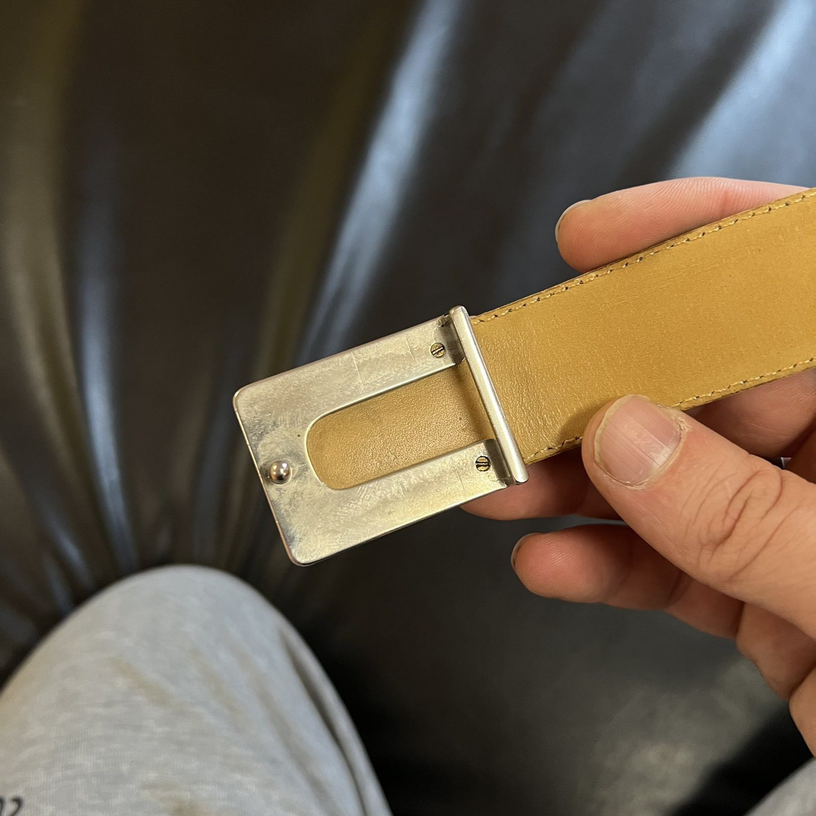Leather × Pierre Cardin × Vintage Vintage Pierre Cardin Leather Belt Logo 90s Size ONE SIZE - 4 Thumbnail